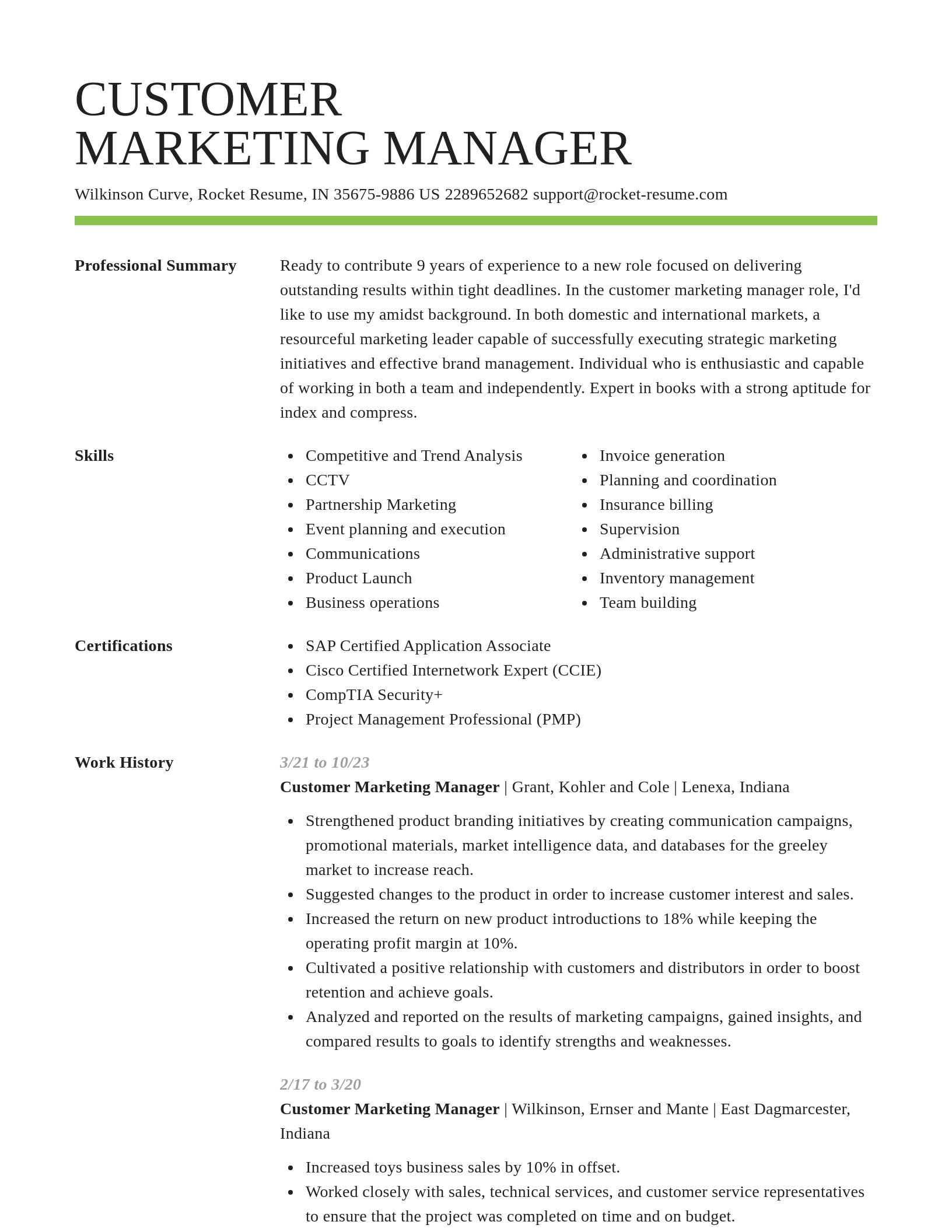 Smart resume template