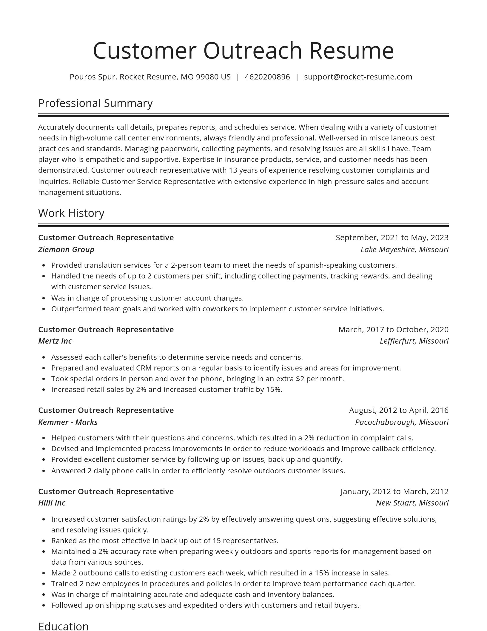 Spotlight resume template