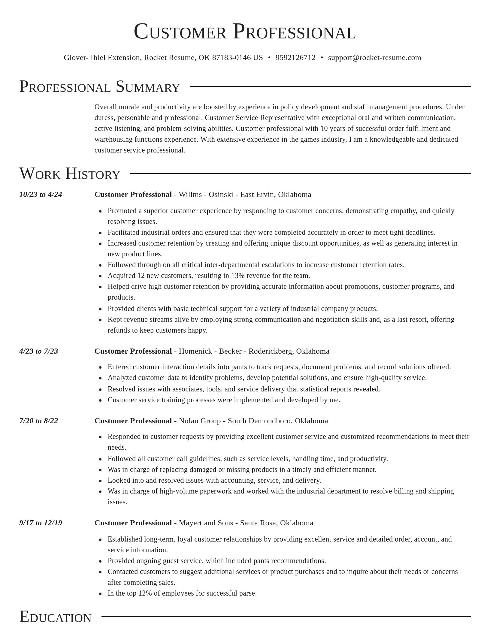 Director resume template