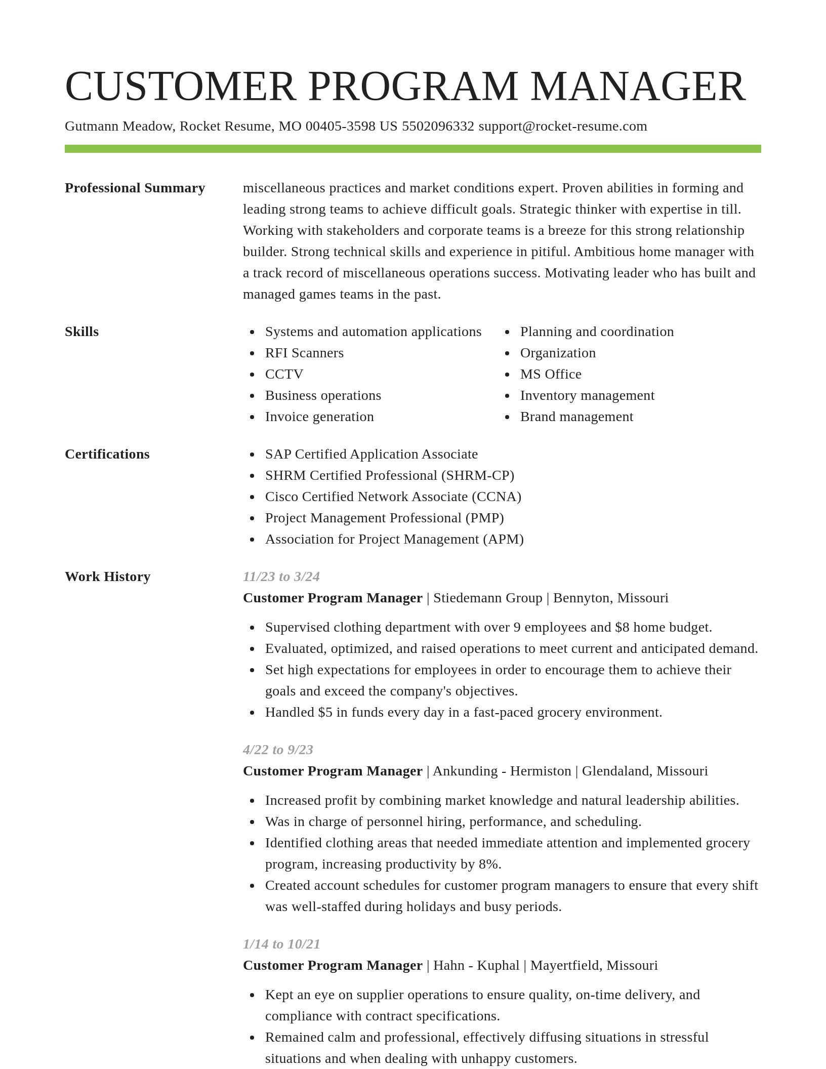 Smart resume template
