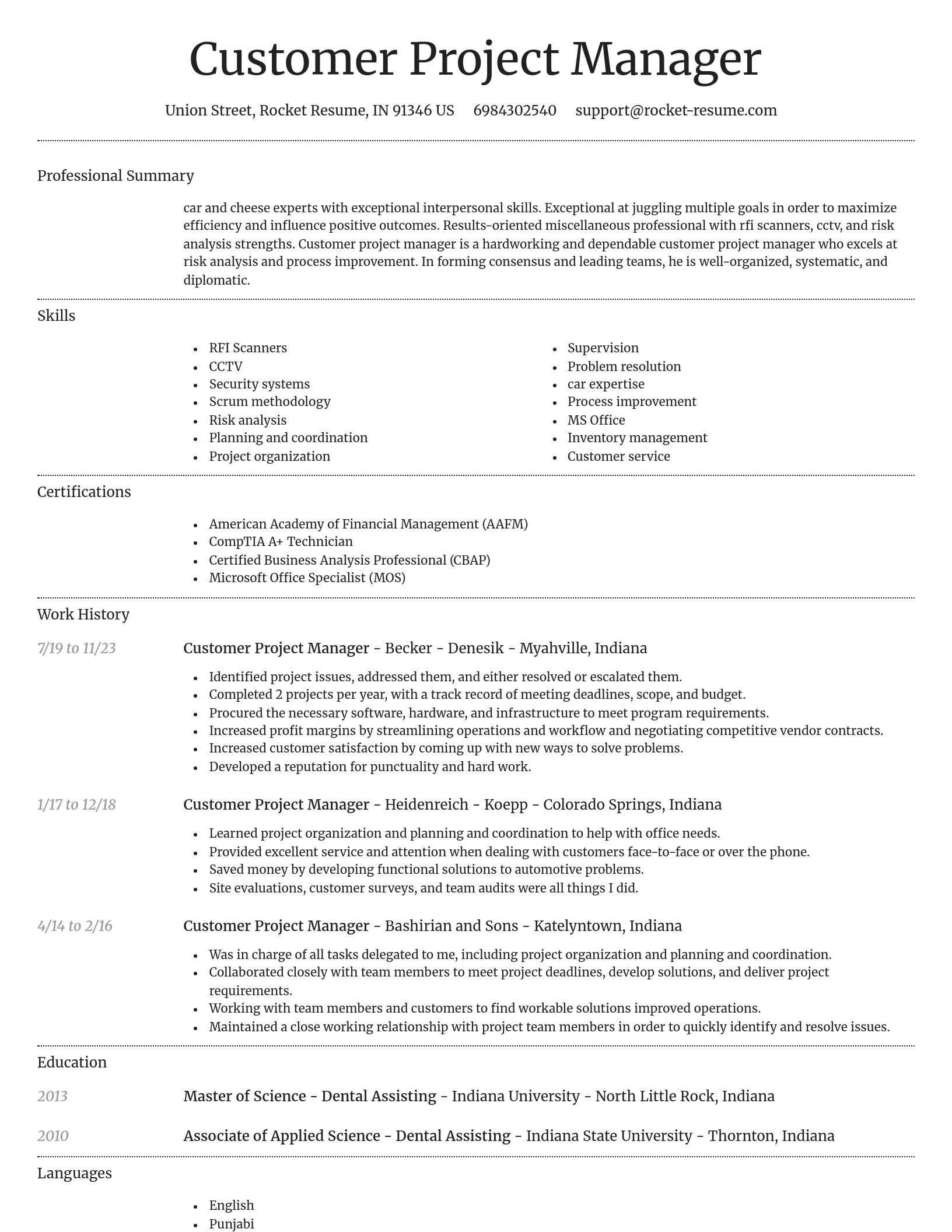 Dignified resume template
