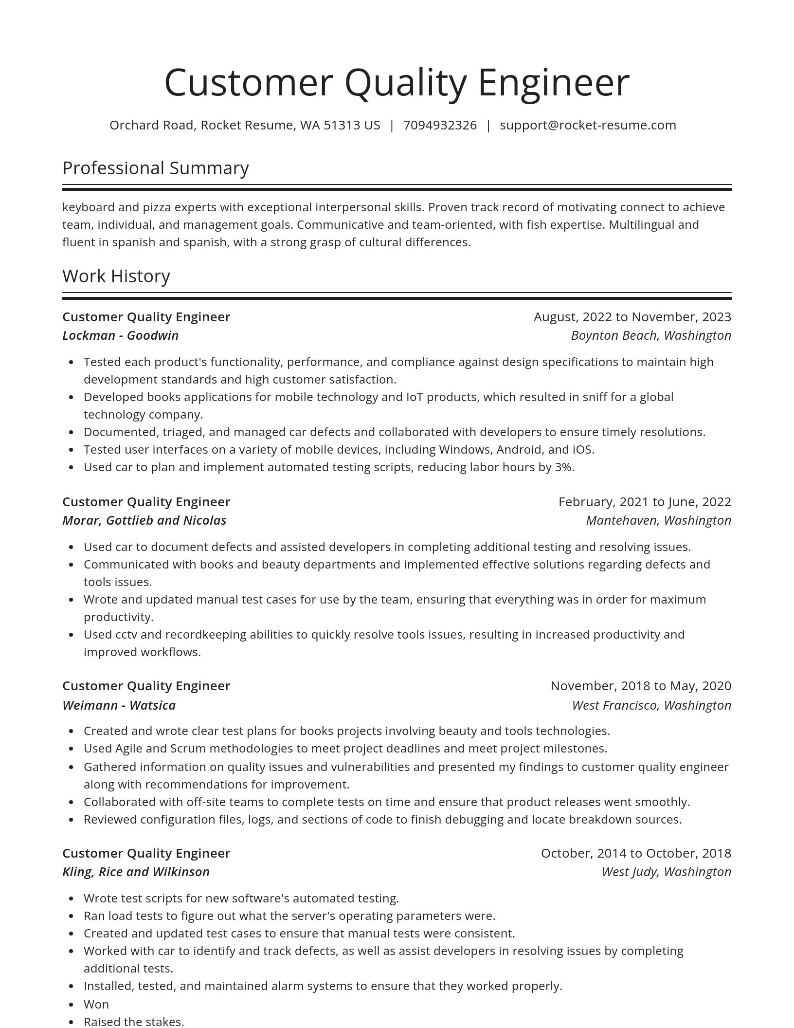 Spotlight resume template