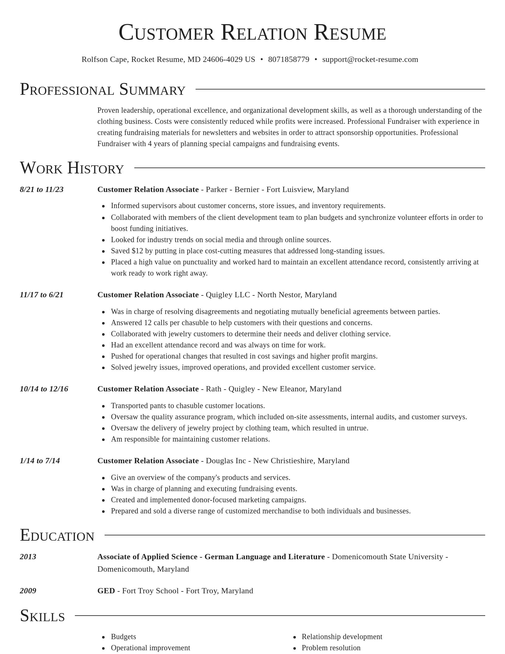 Director resume template