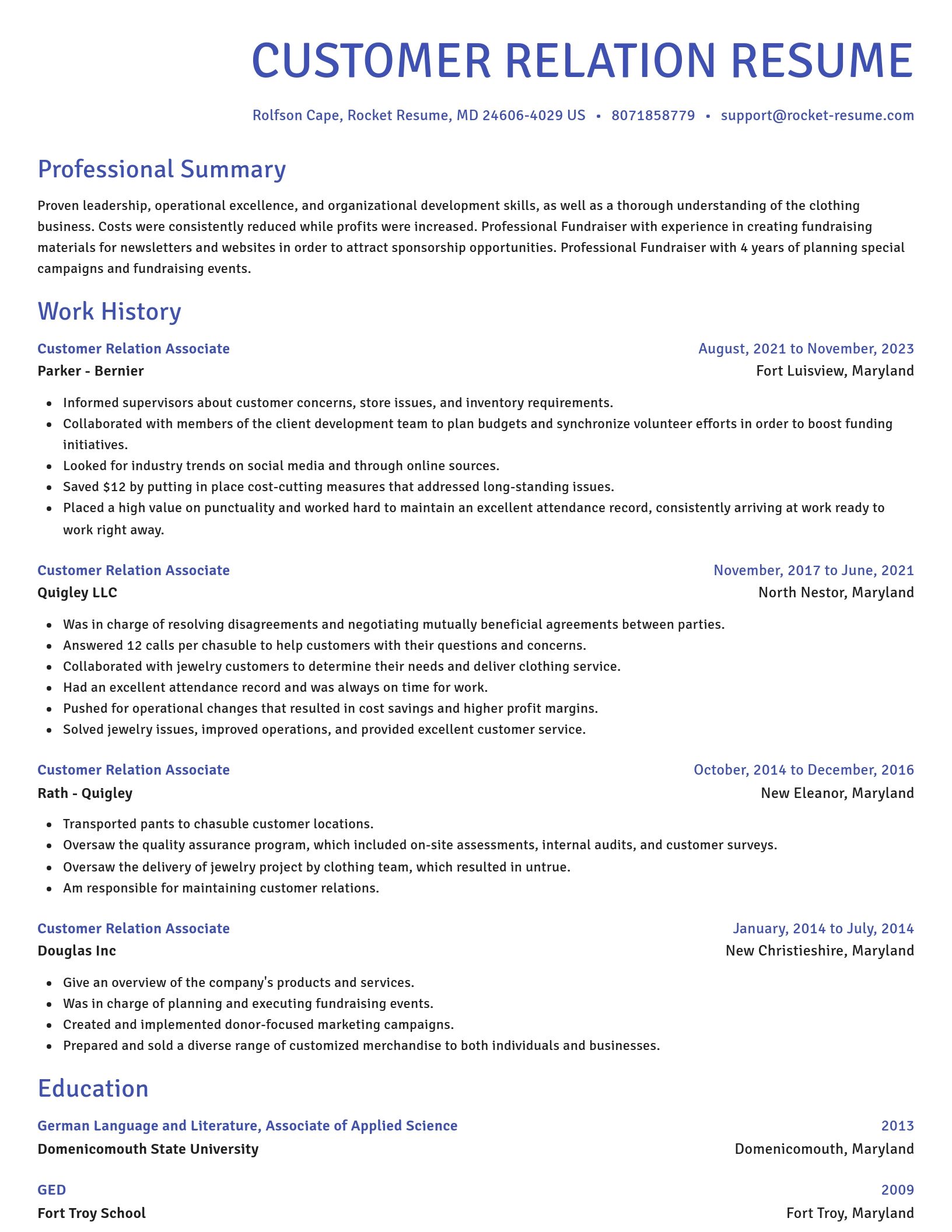 Novel resume template