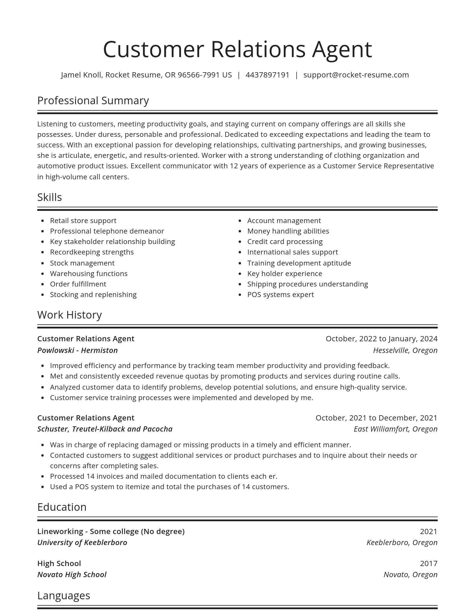 Spotlight resume template