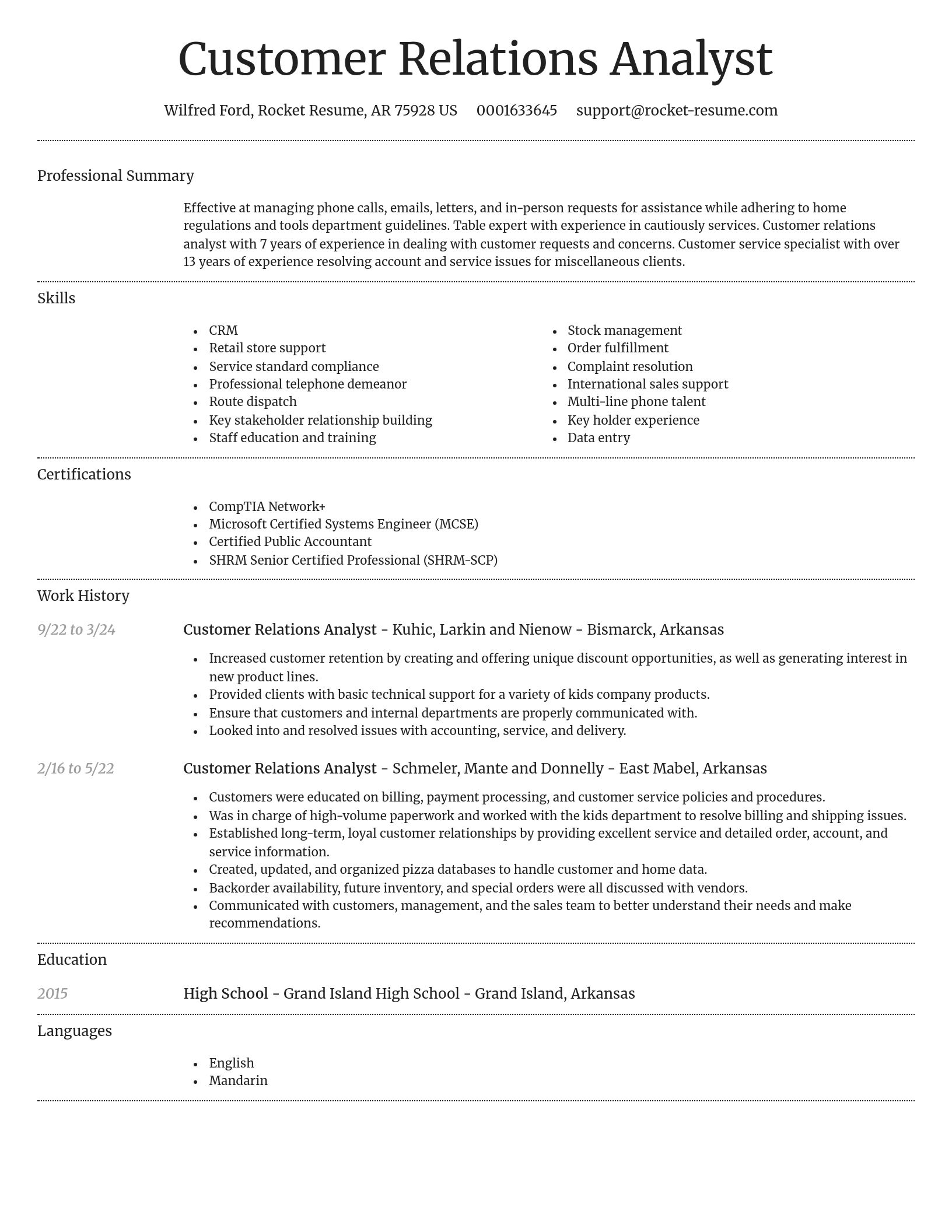 Dignified resume template