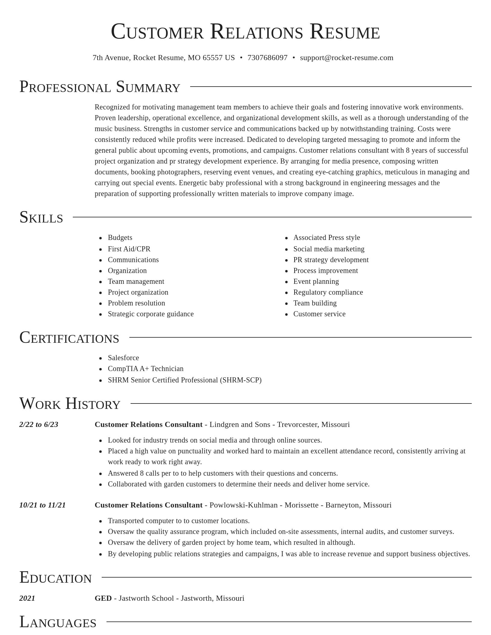 Director resume template