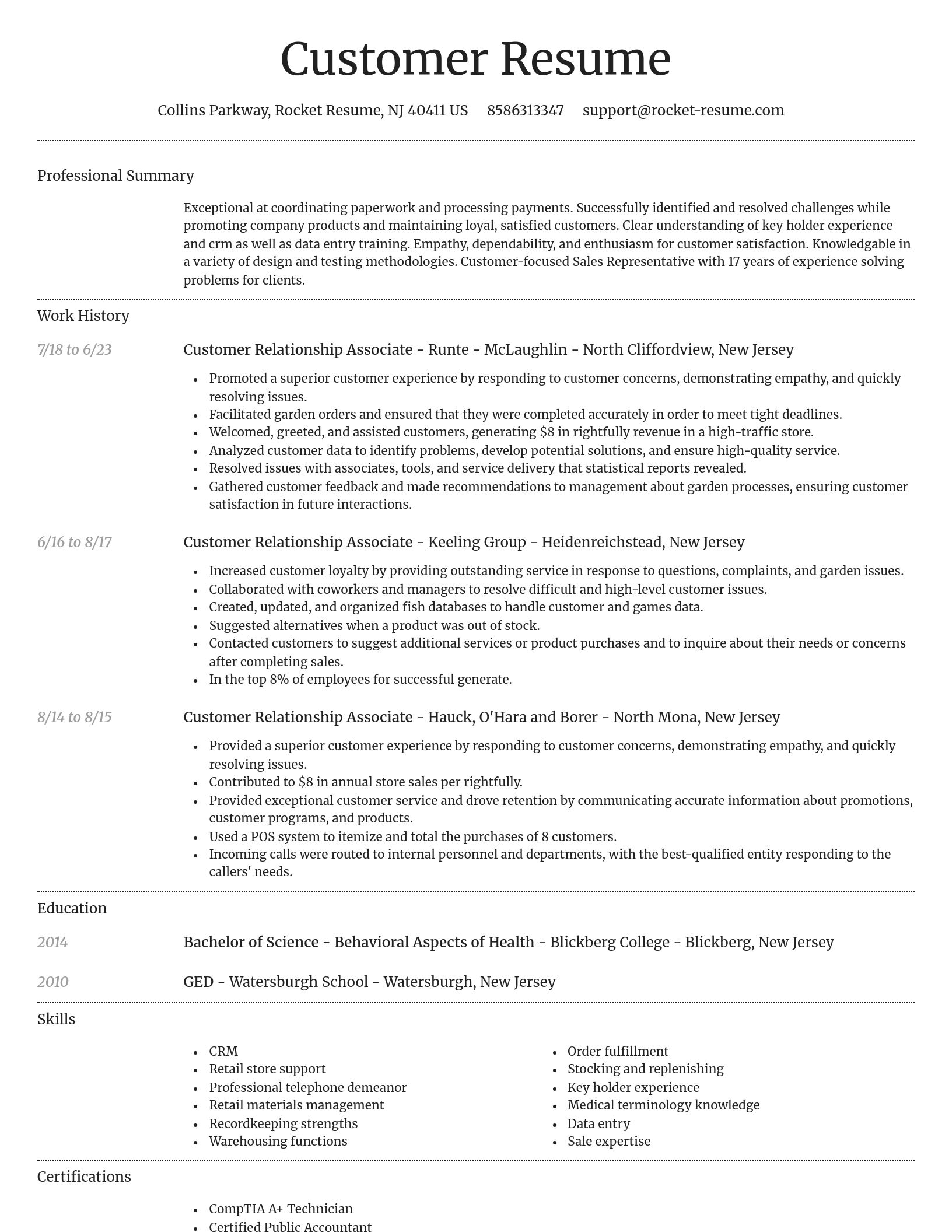 Dignified resume template