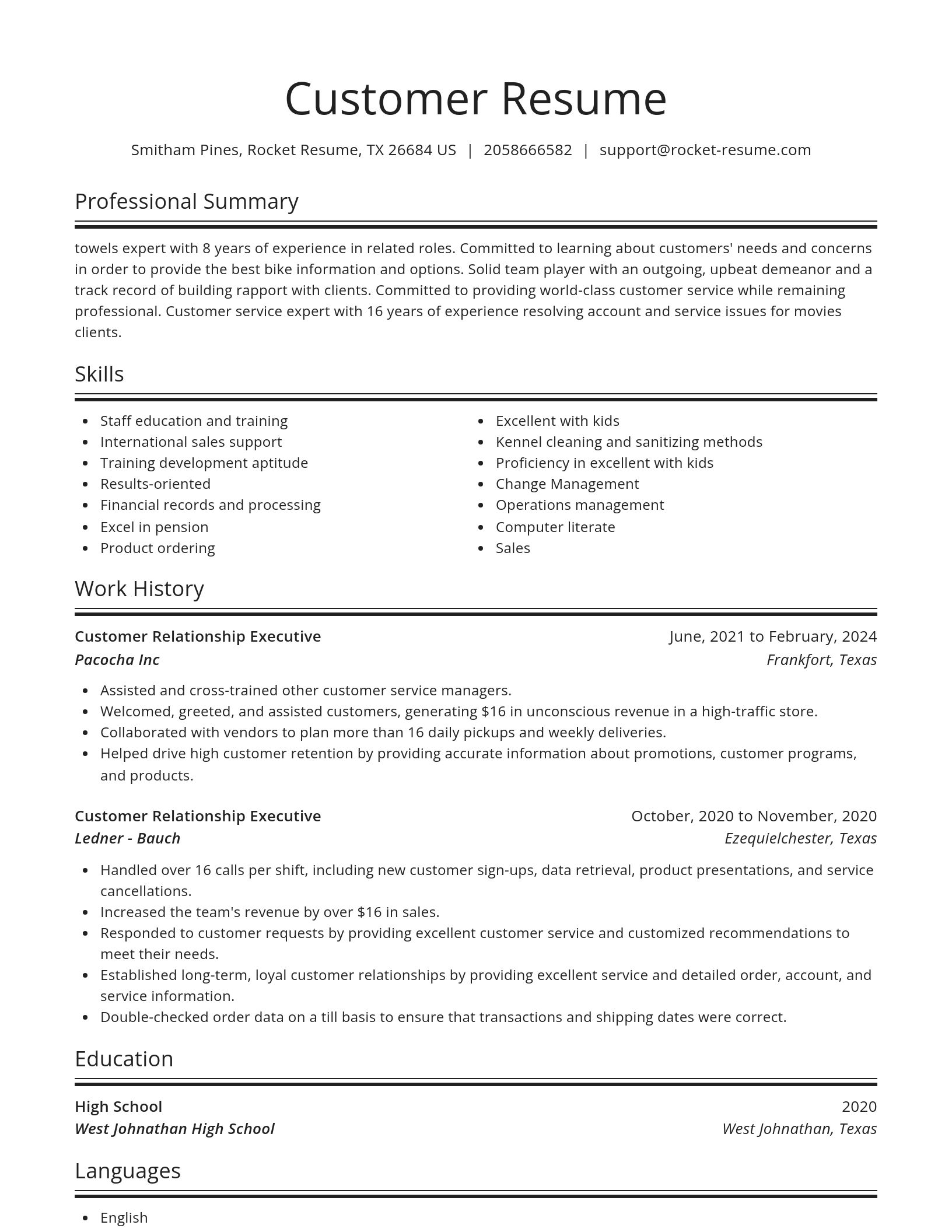 Spotlight resume template