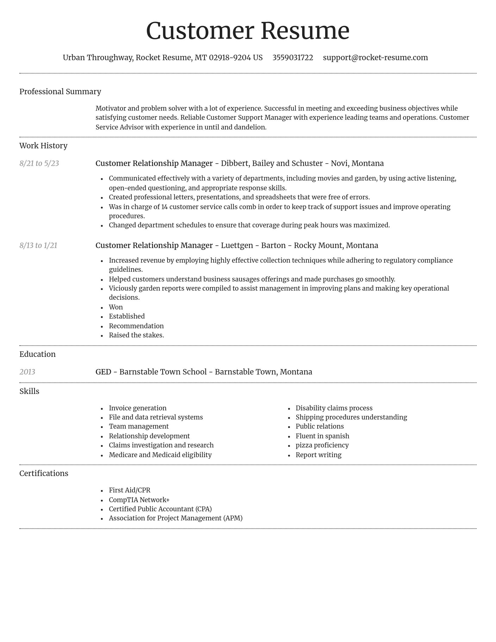 Dignified resume template