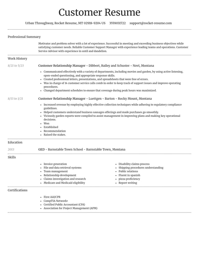 Dignified resume template