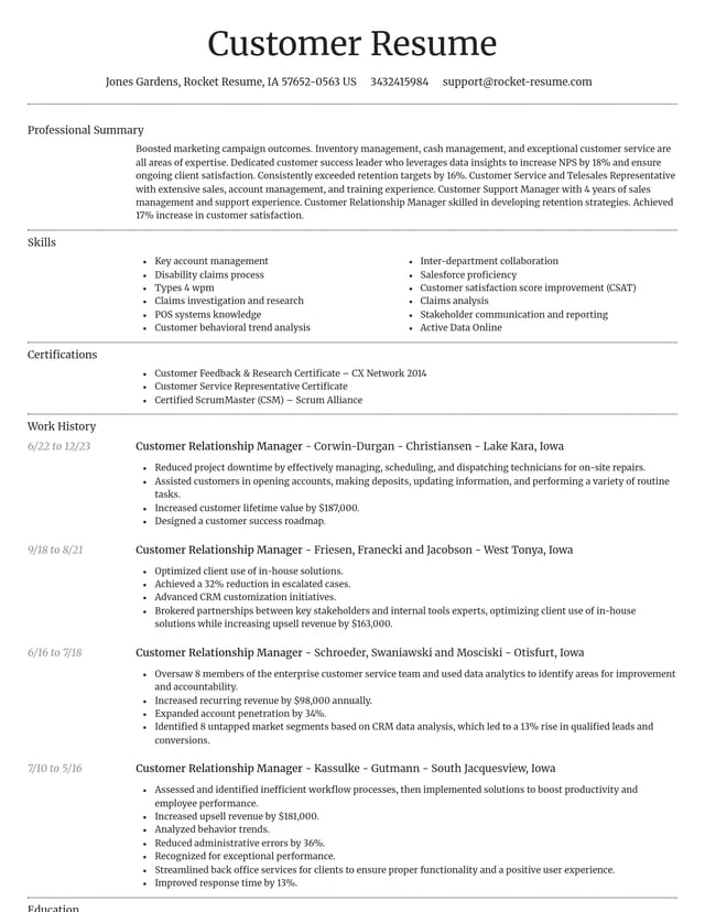 Dignified resume template