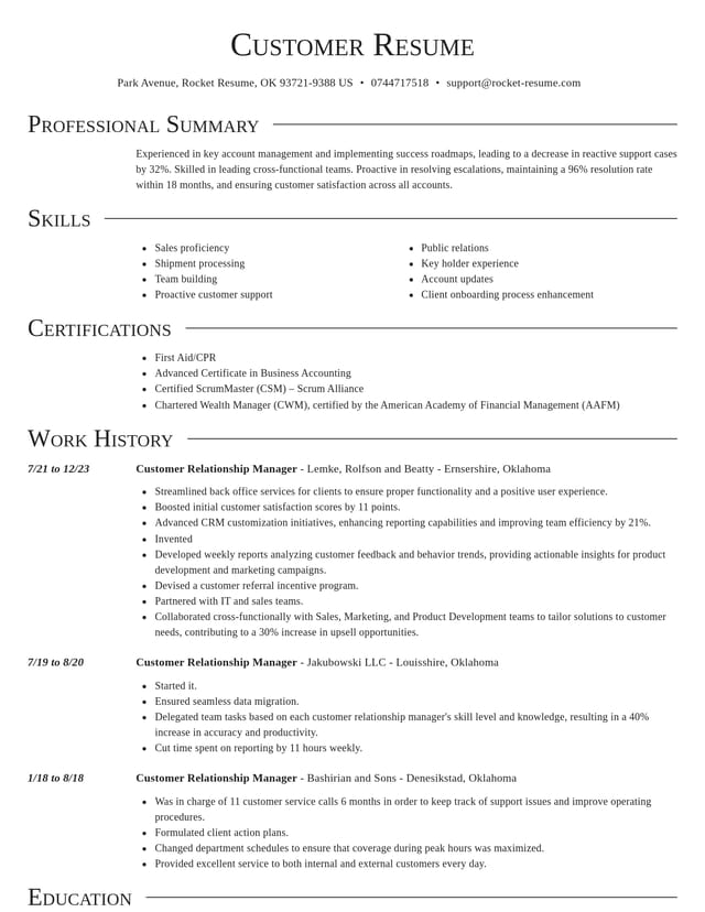 Director resume template