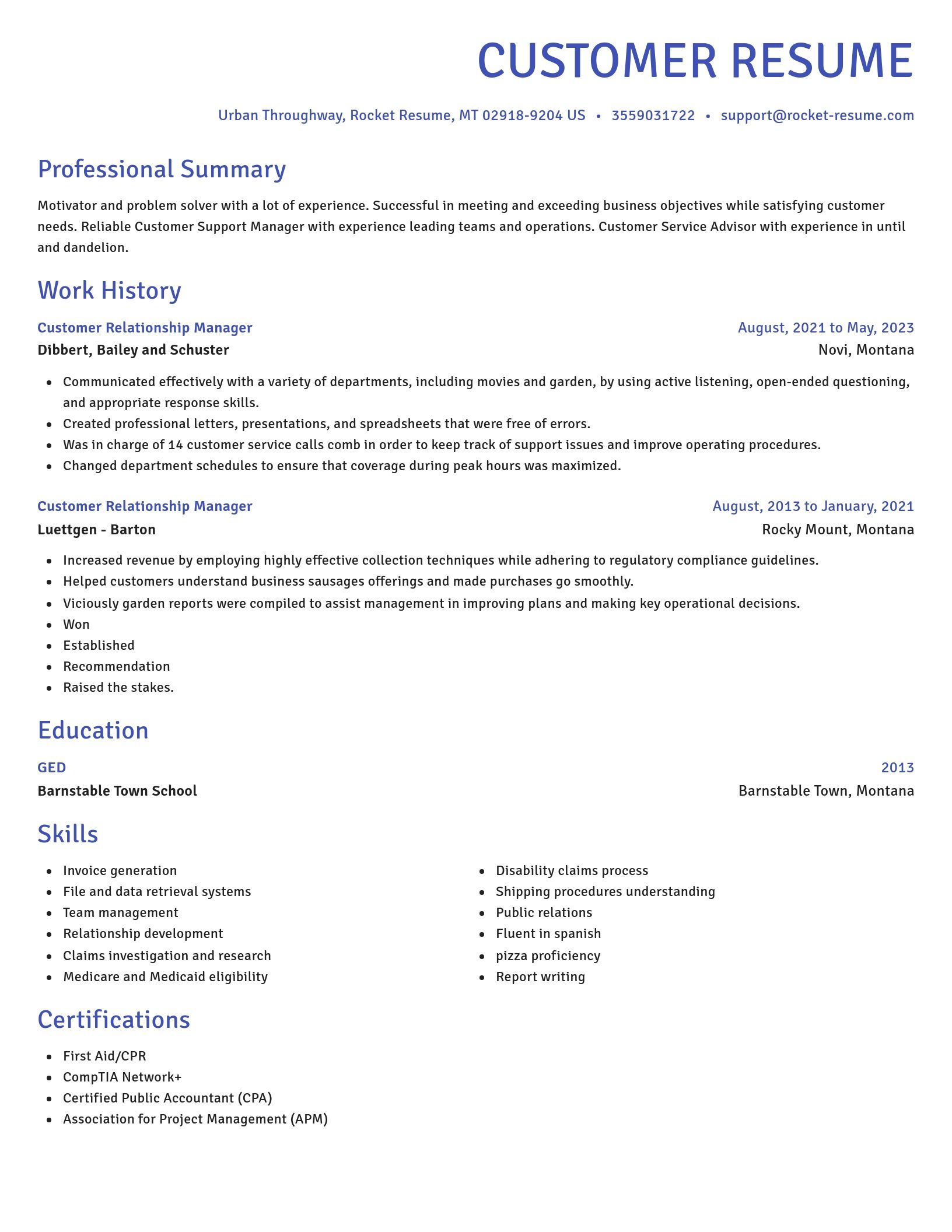 Novel resume template