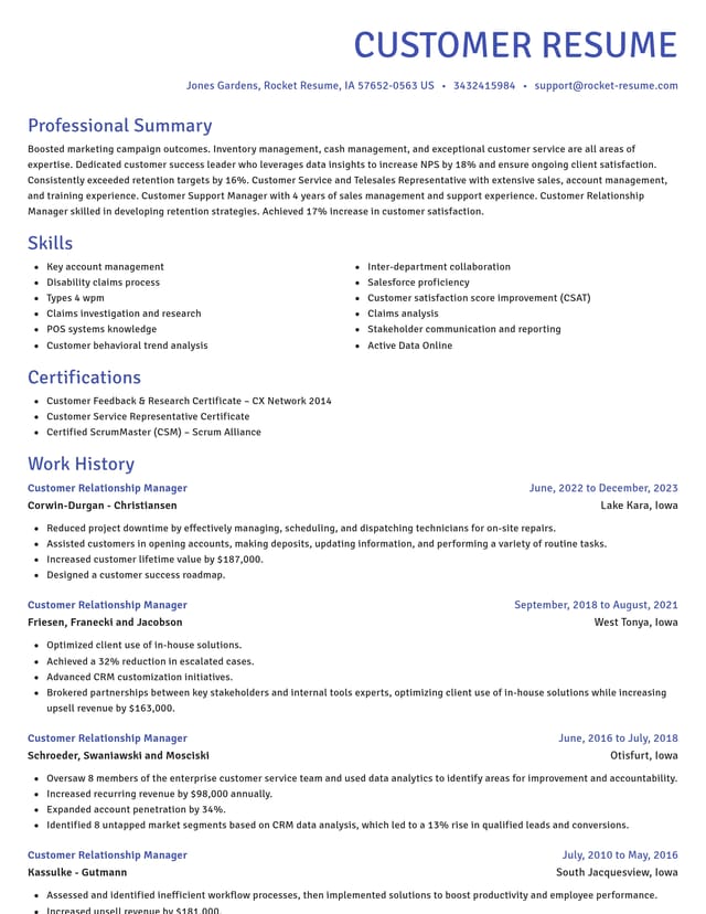 Novel resume template