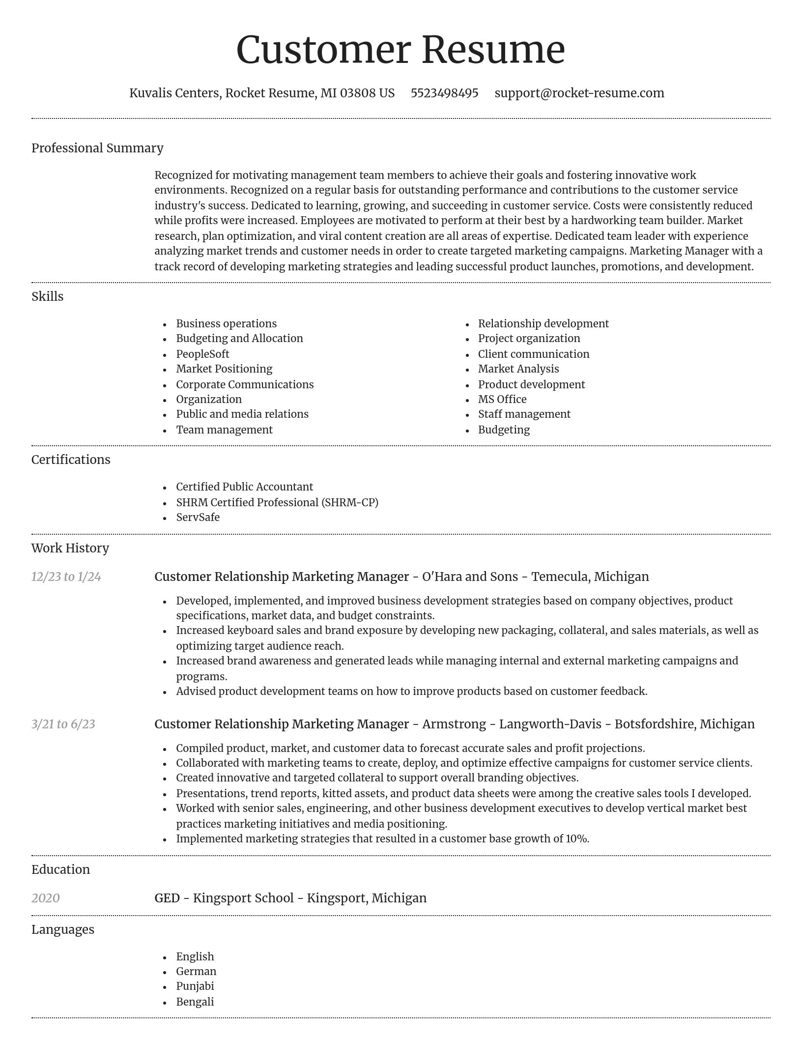 Dignified resume template