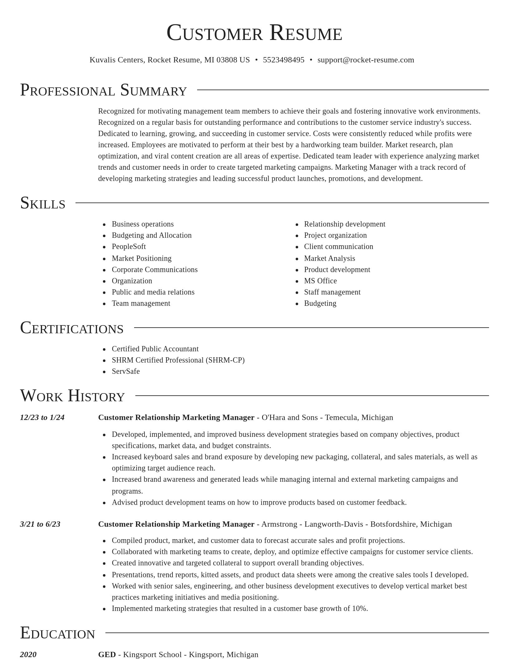 Director resume template