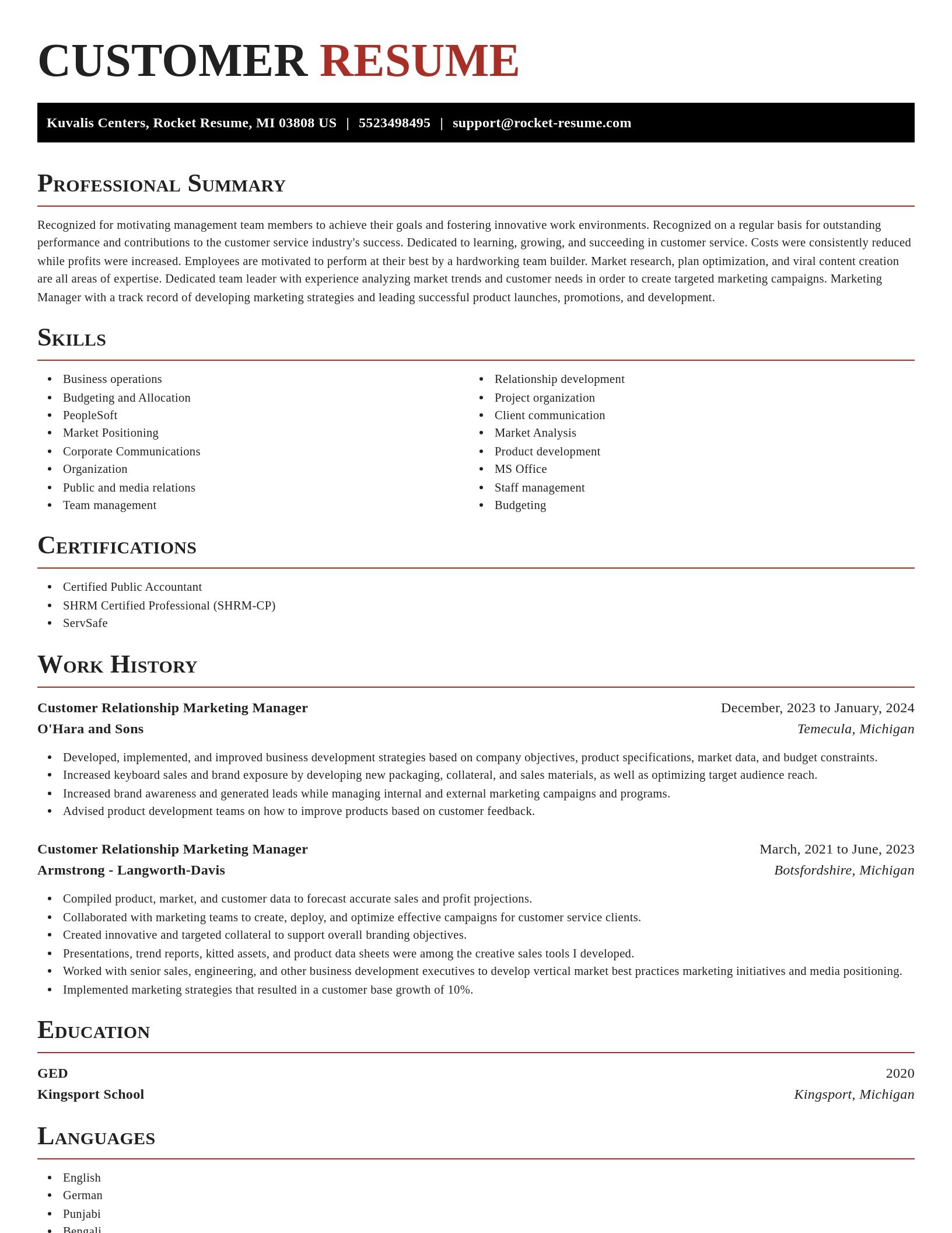 Exquisite resume template