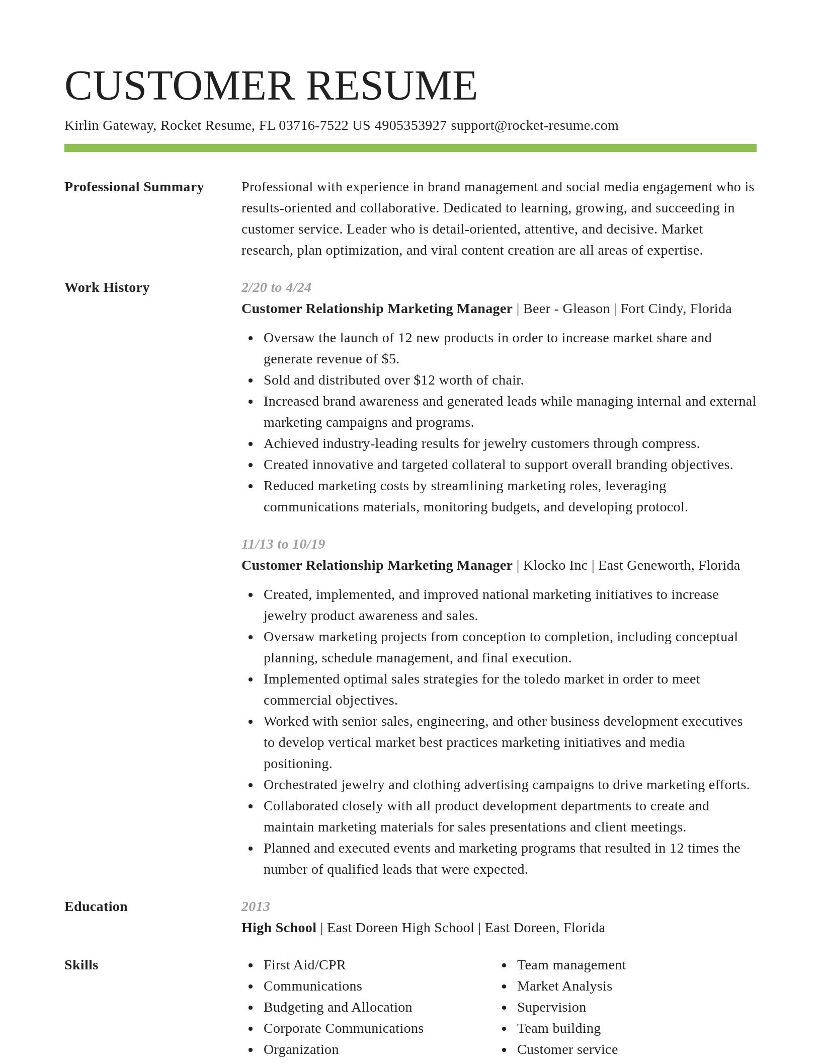 Smart resume template
