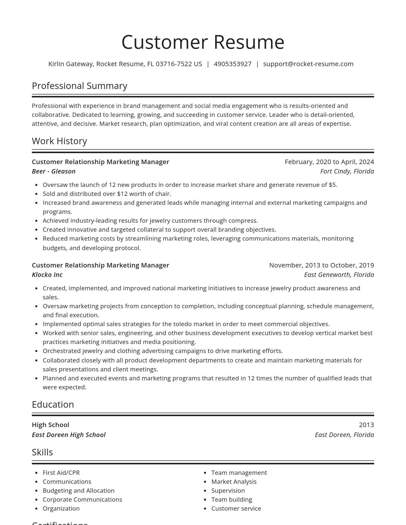 Spotlight resume template