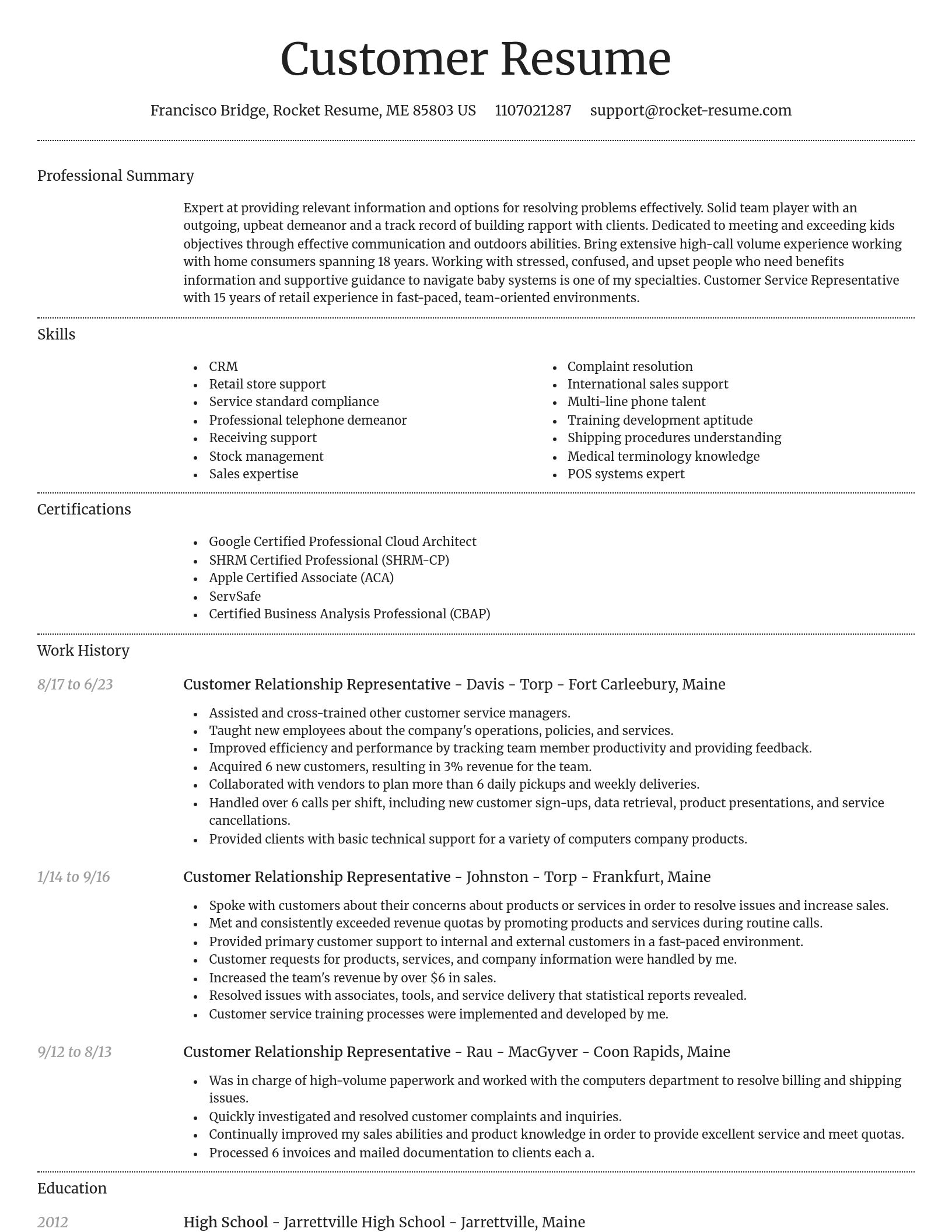 Dignified resume template