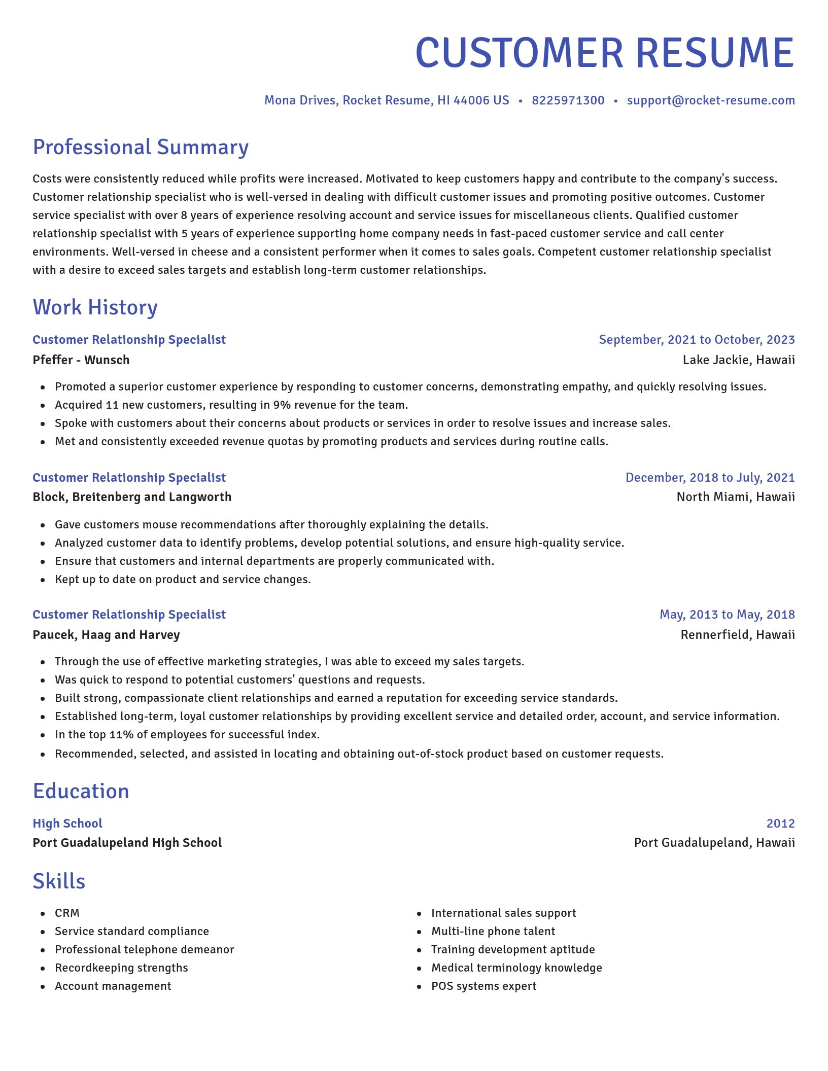 Novel resume template
