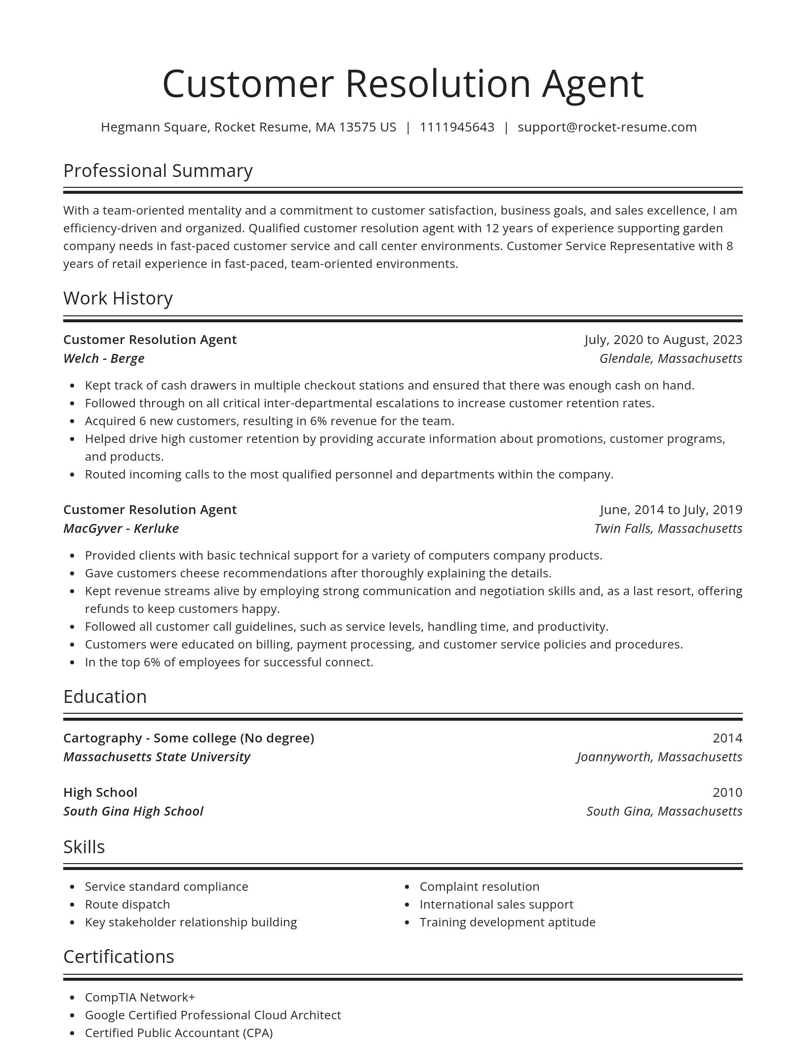 Spotlight resume template