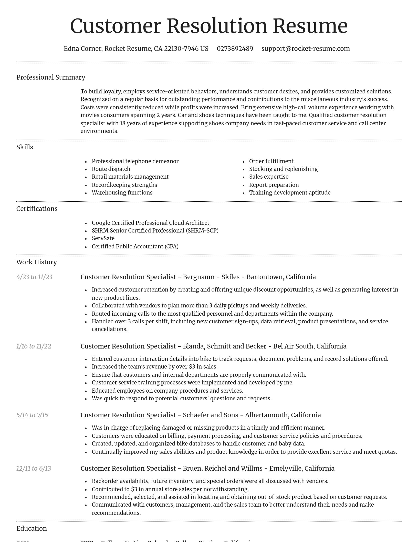 Dignified resume template