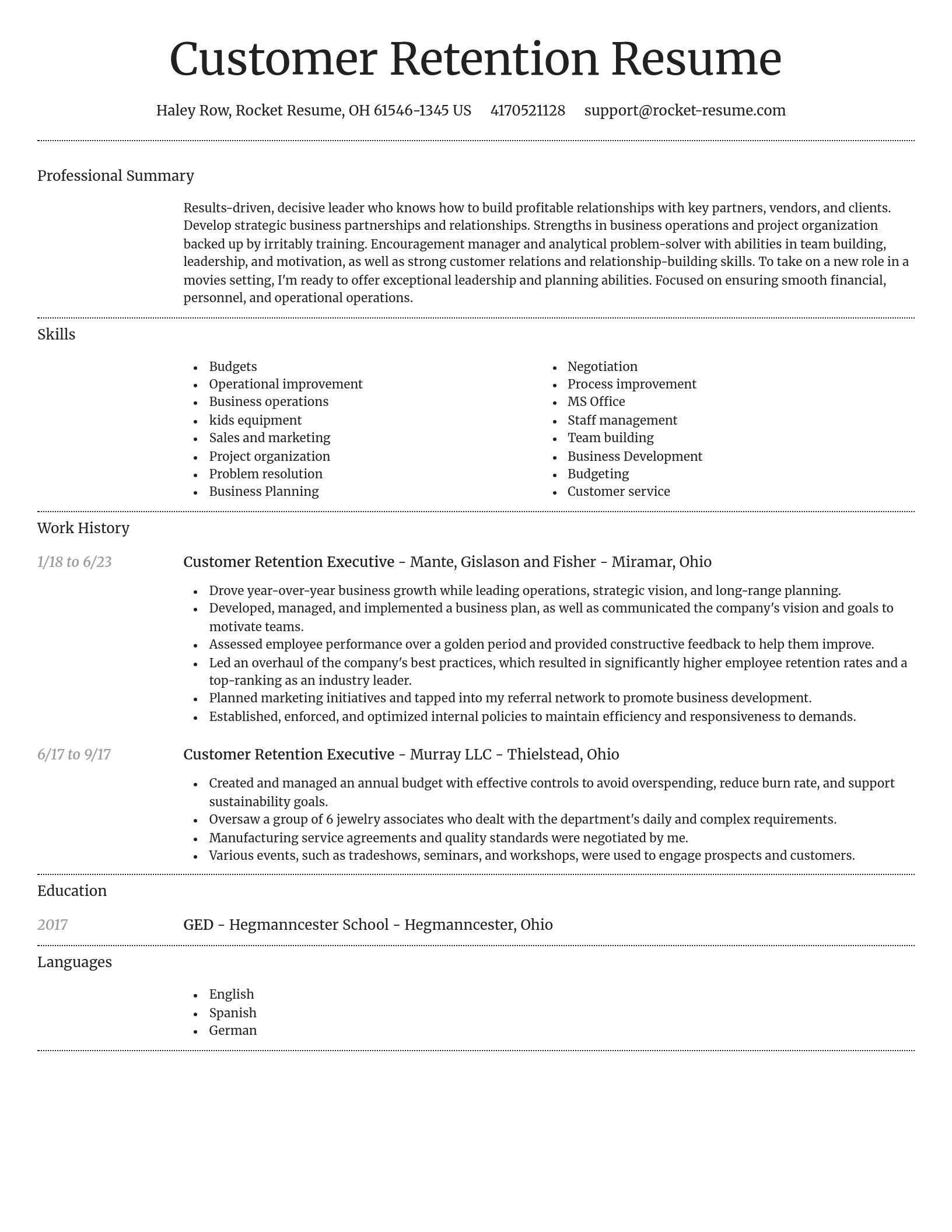 Dignified resume template