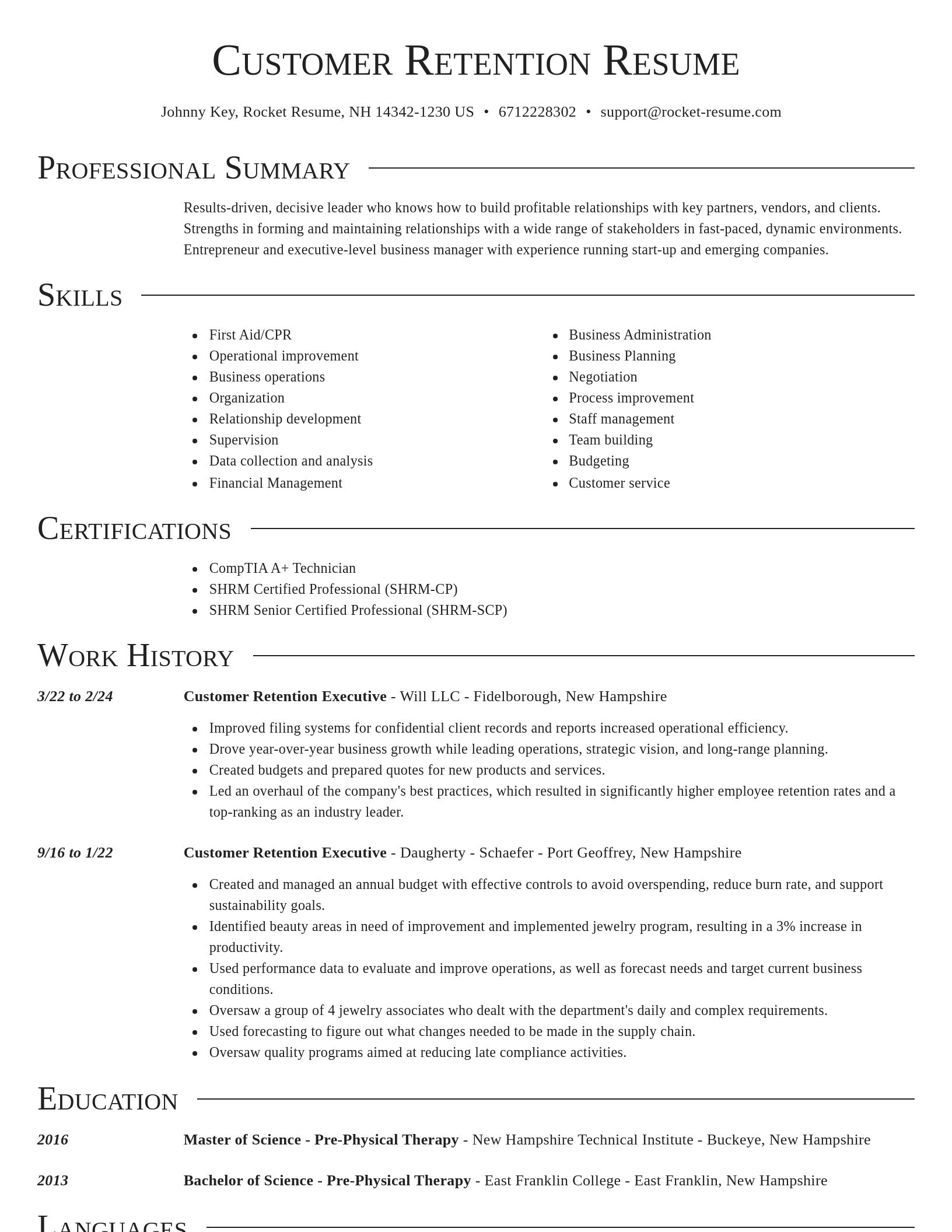 Director resume template
