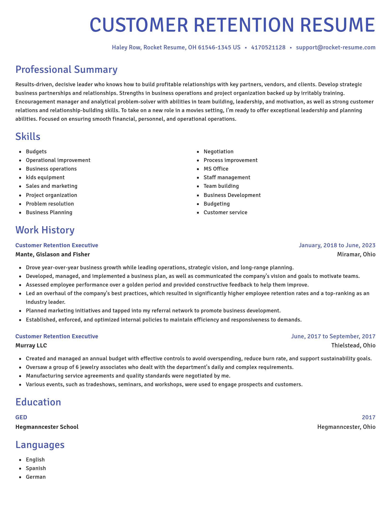 Novel resume template