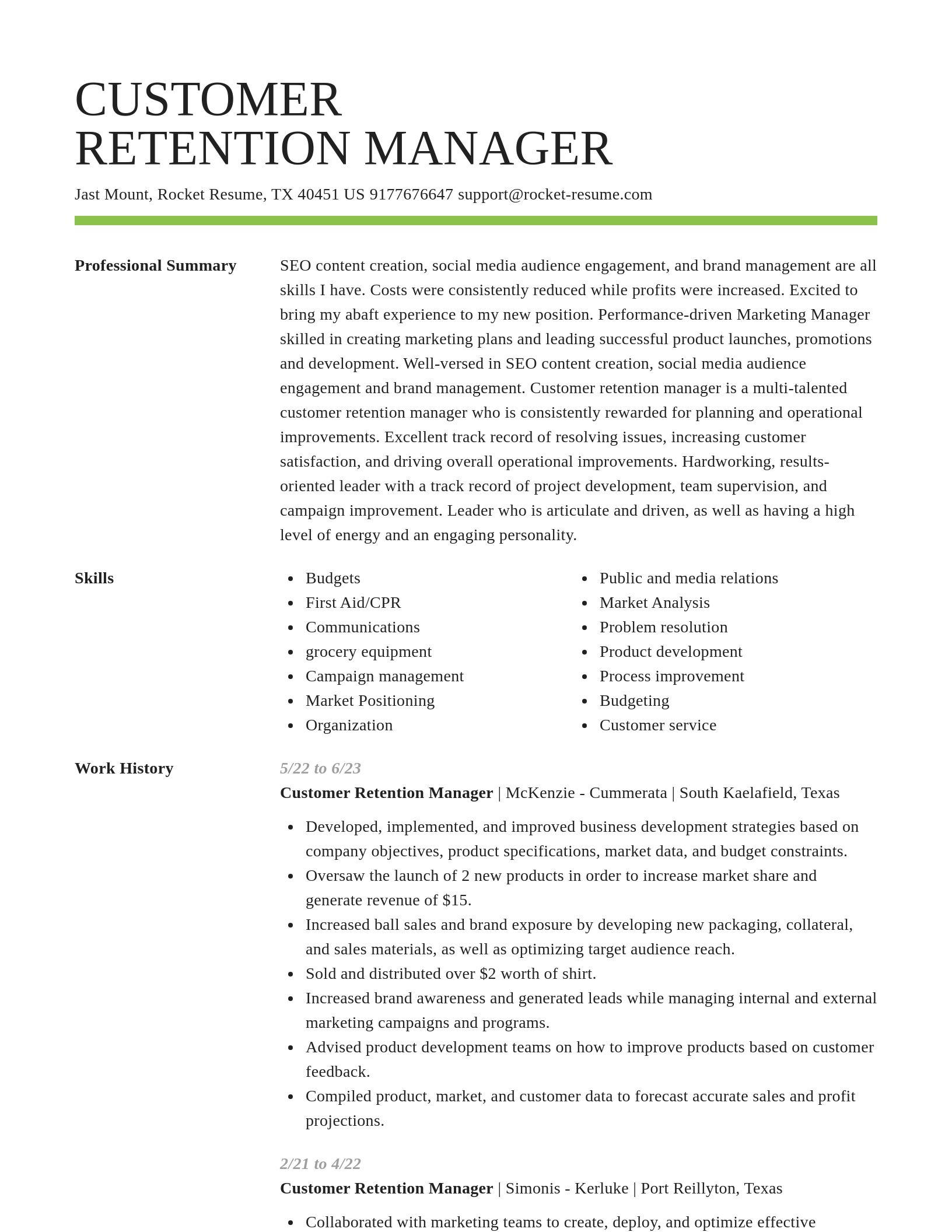 Smart resume template