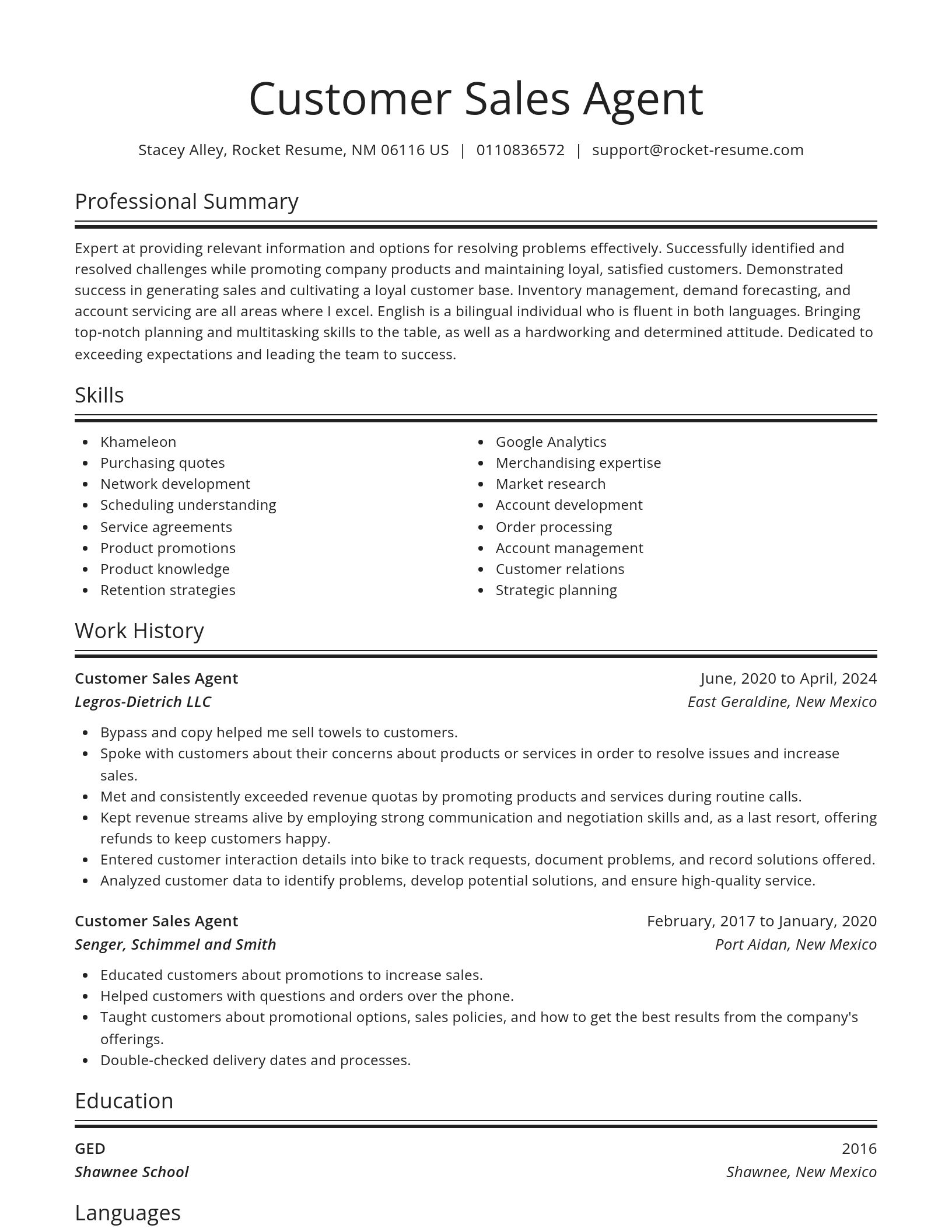 Spotlight resume template