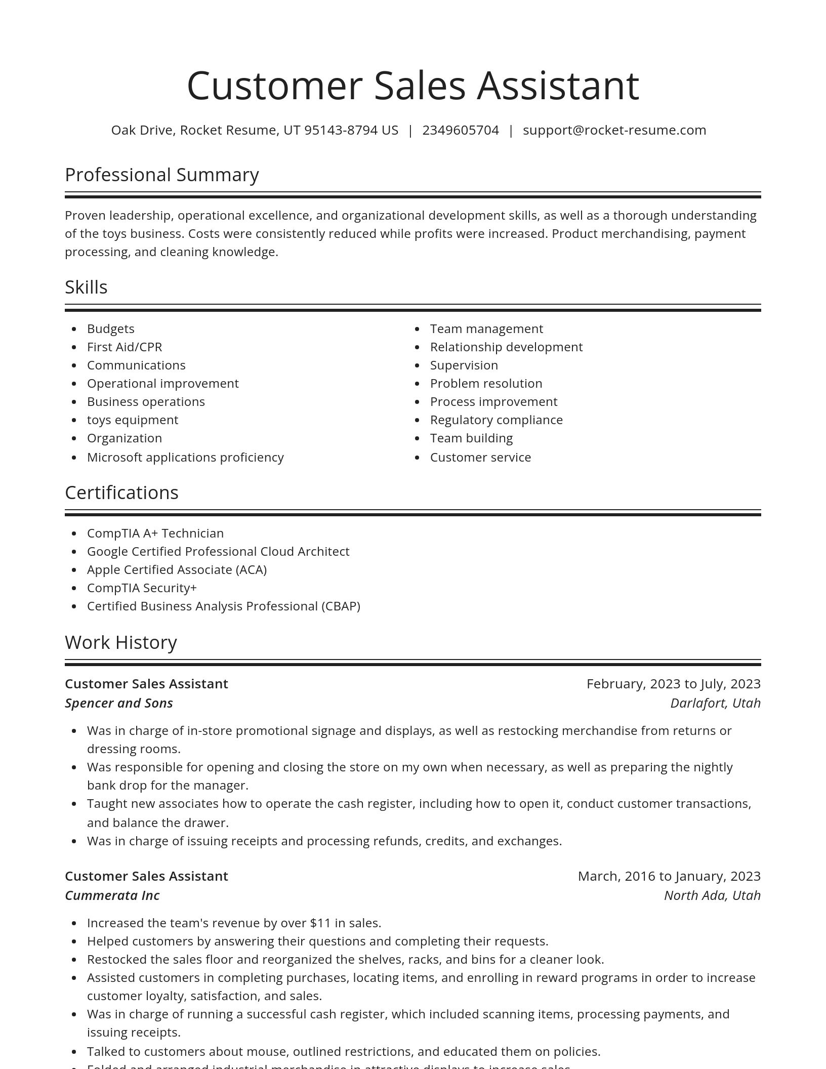 Spotlight resume template