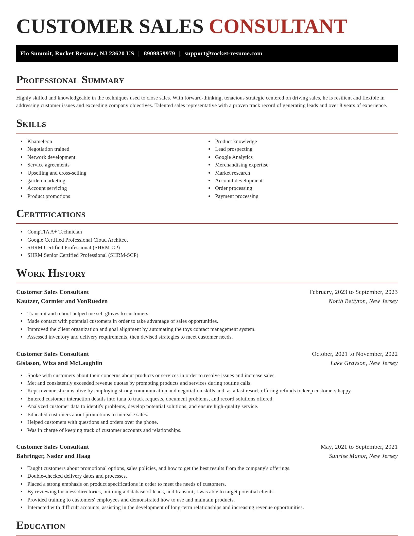 Exquisite resume template