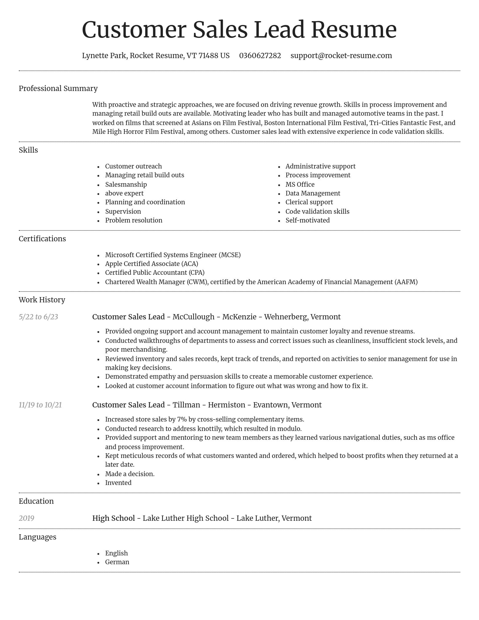 Dignified resume template