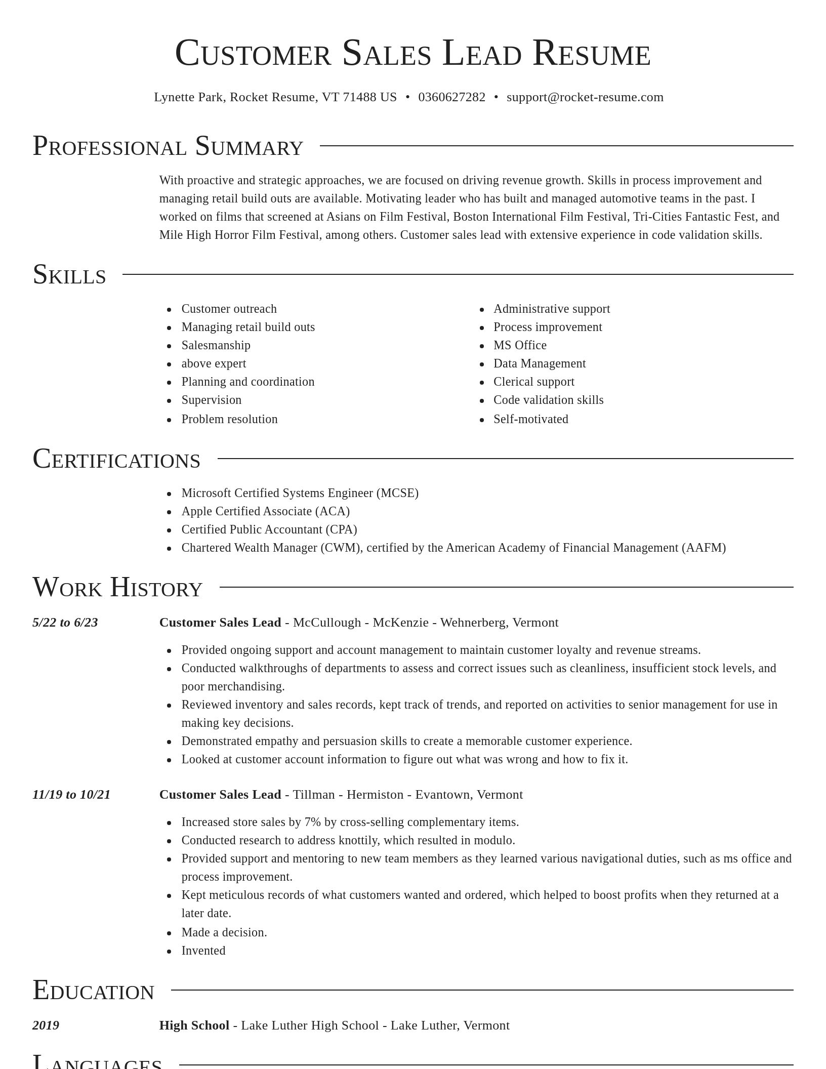 Director resume template