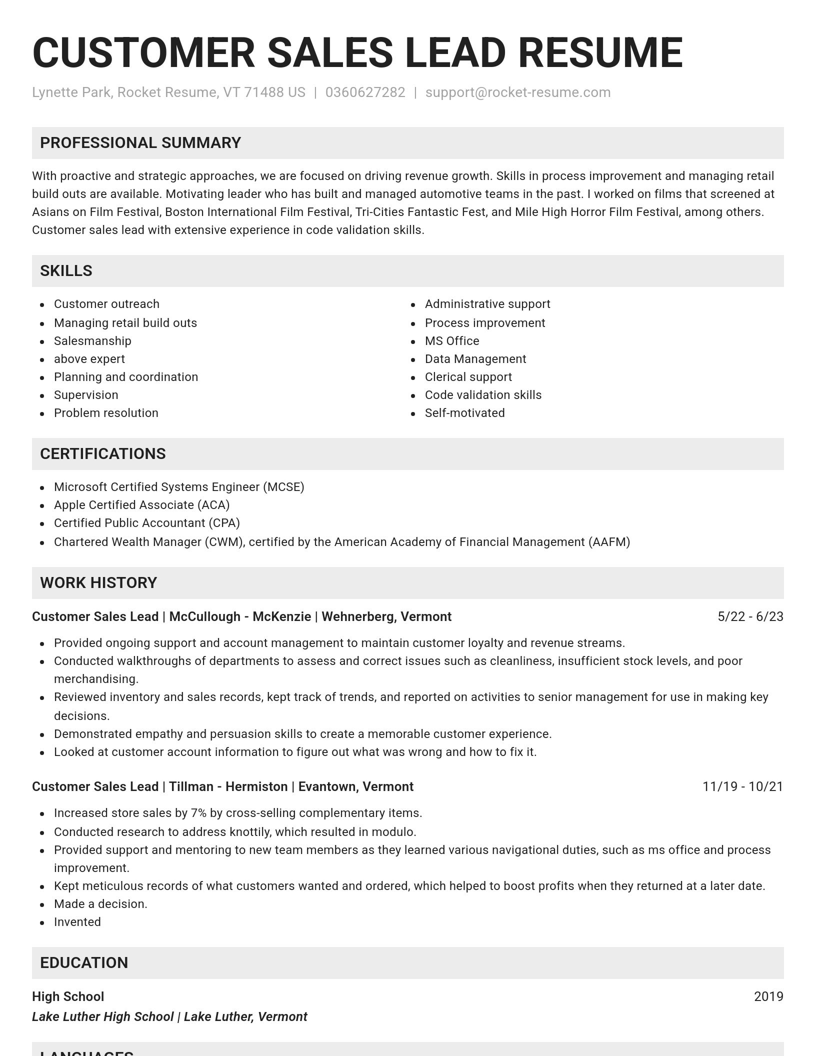 Genius resume template