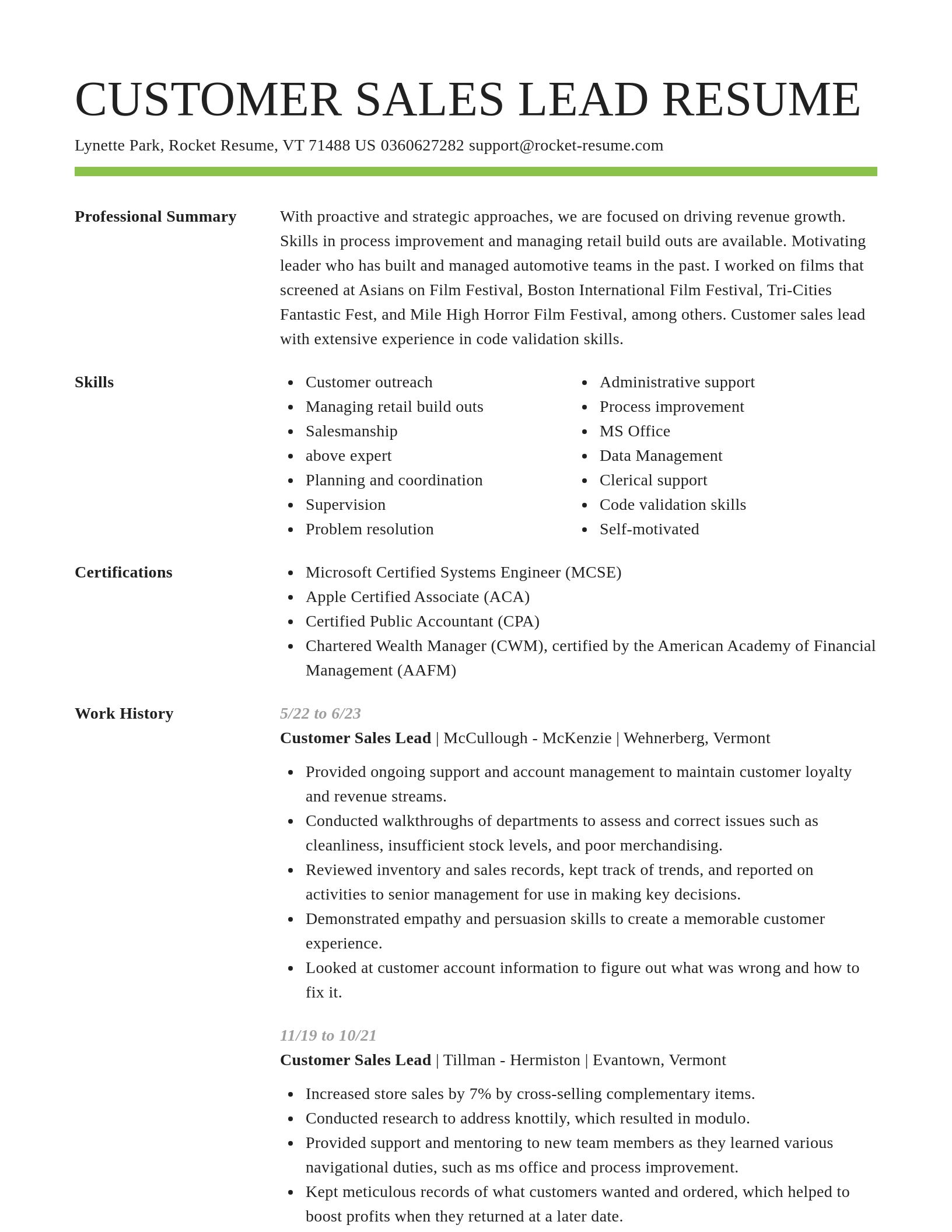 Smart resume template
