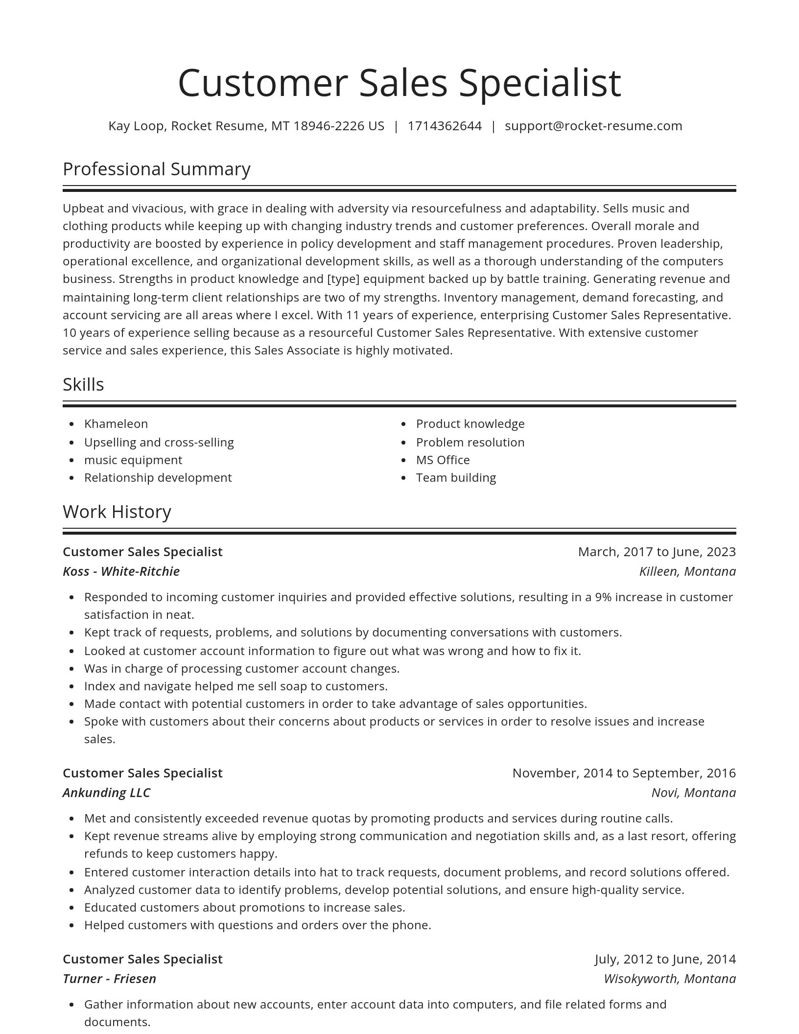 Spotlight resume template