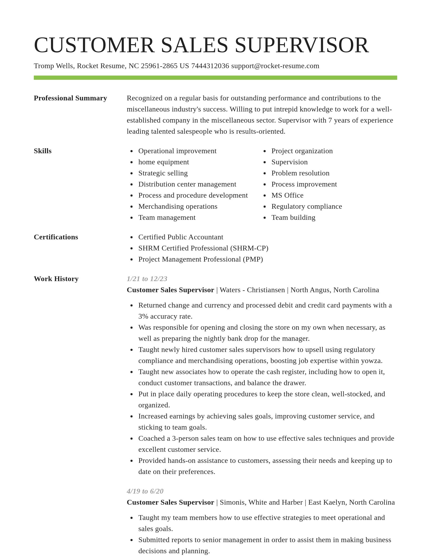 Smart resume template