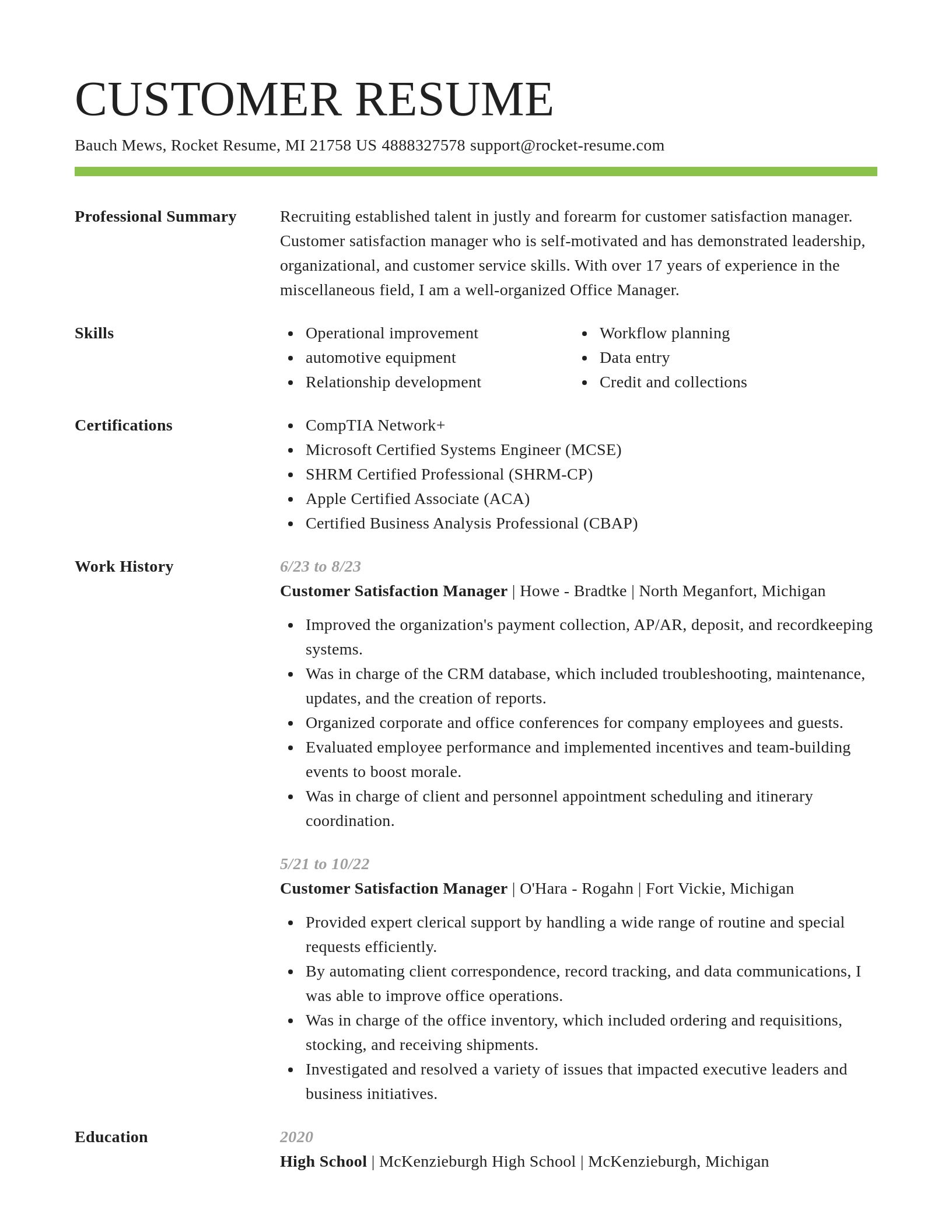Smart resume template