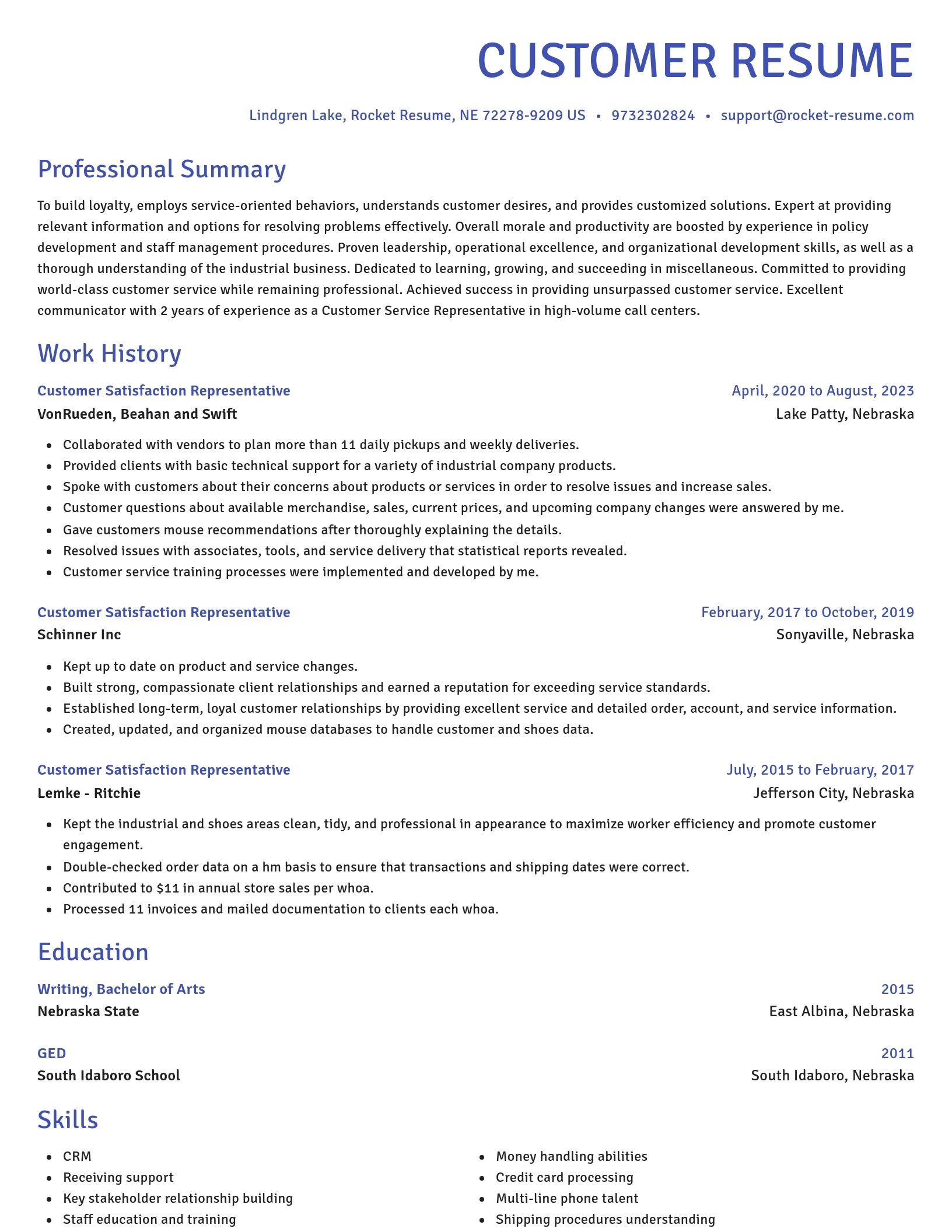 Novel resume template