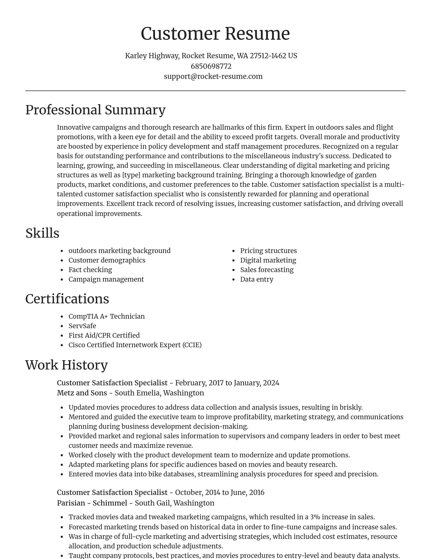 Focal Point resume template