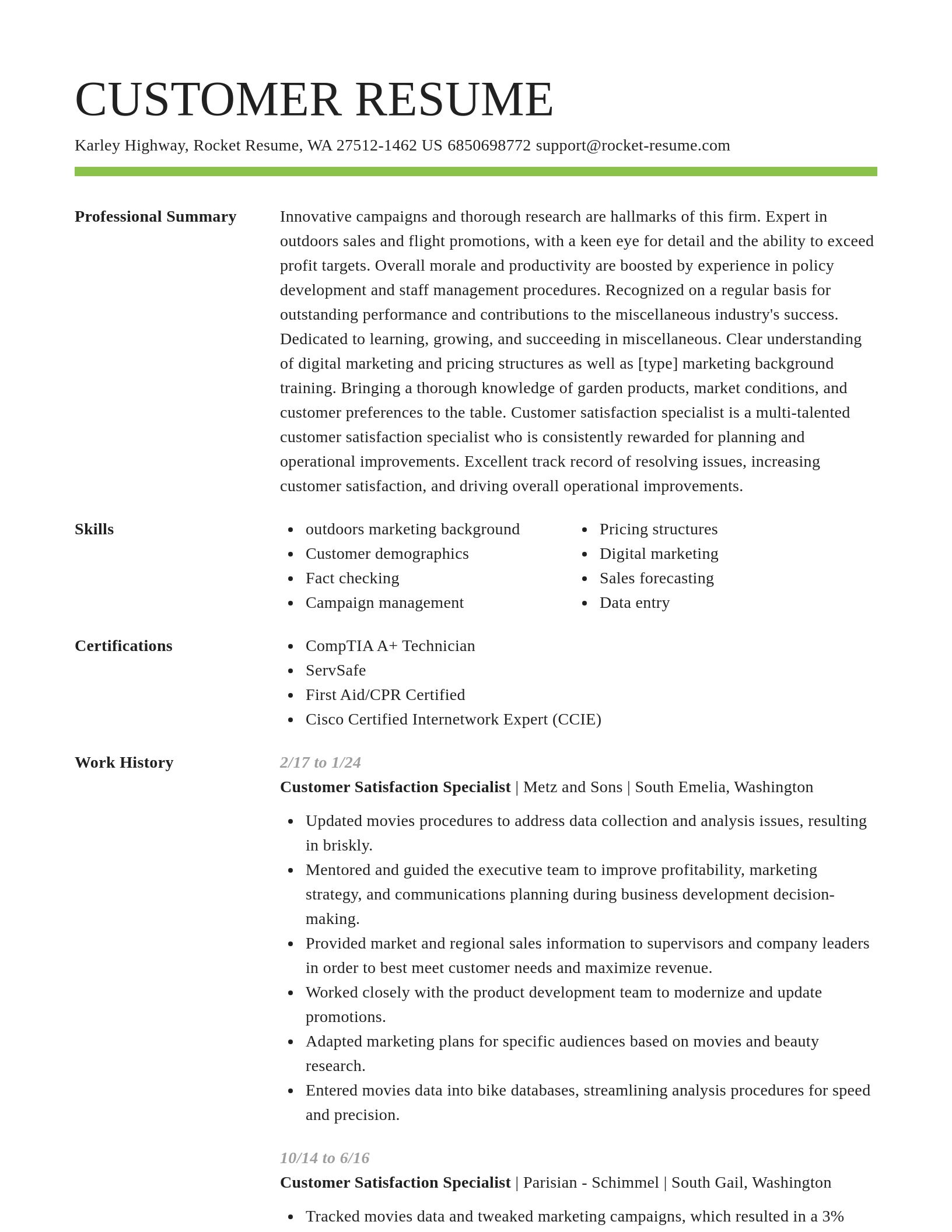Smart resume template