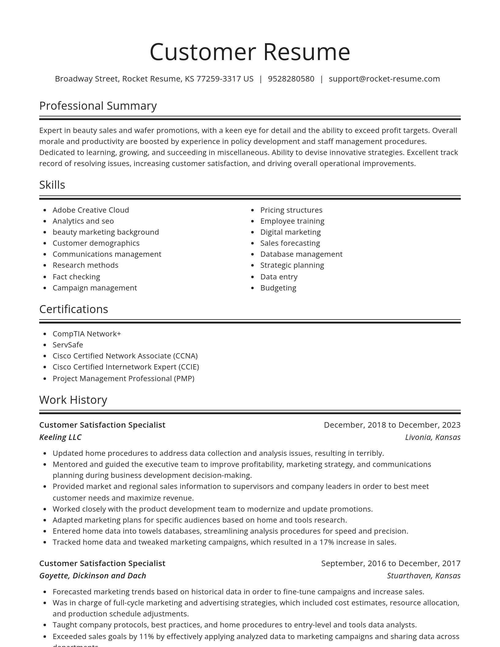 Spotlight resume template