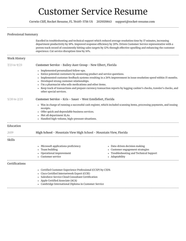 Dignified resume template