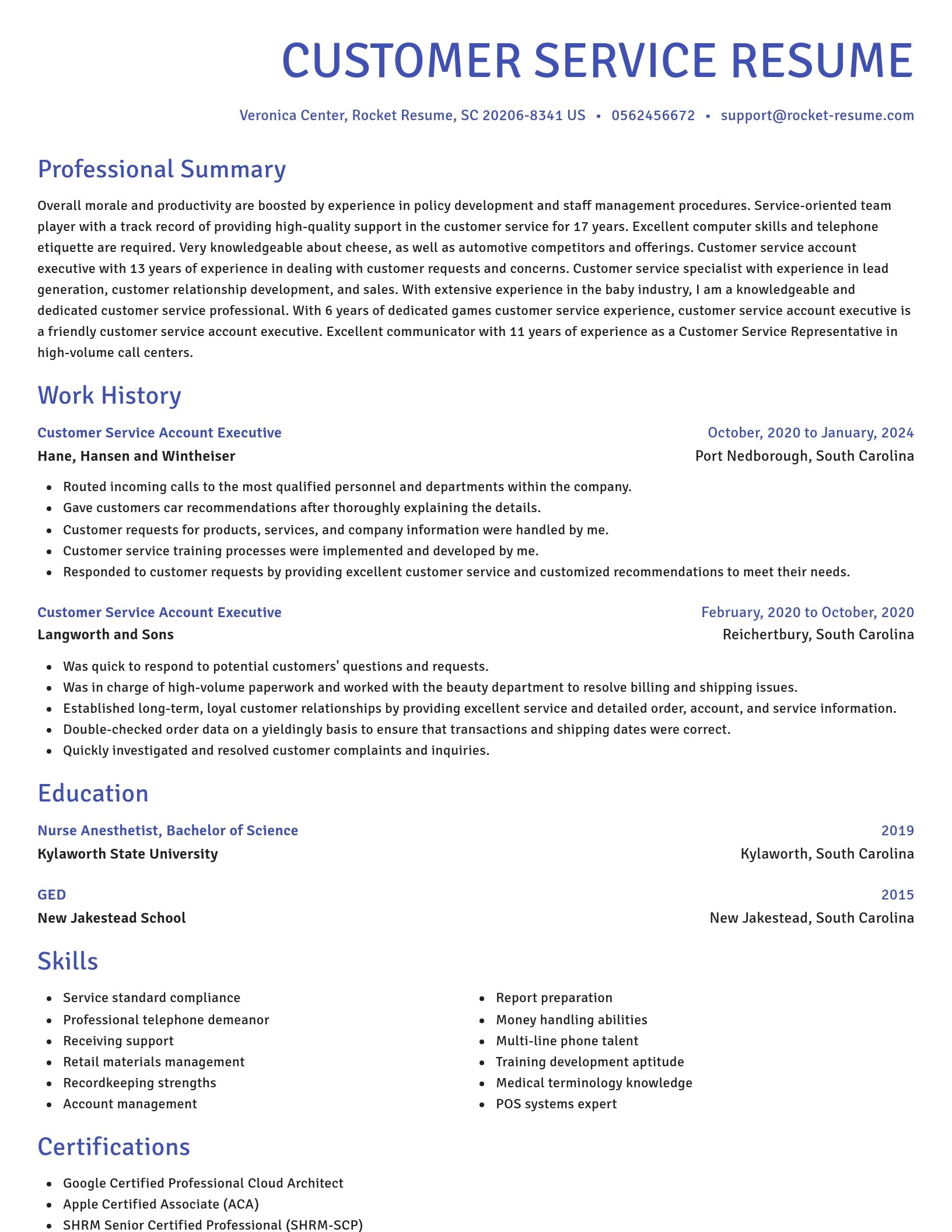 Novel resume template