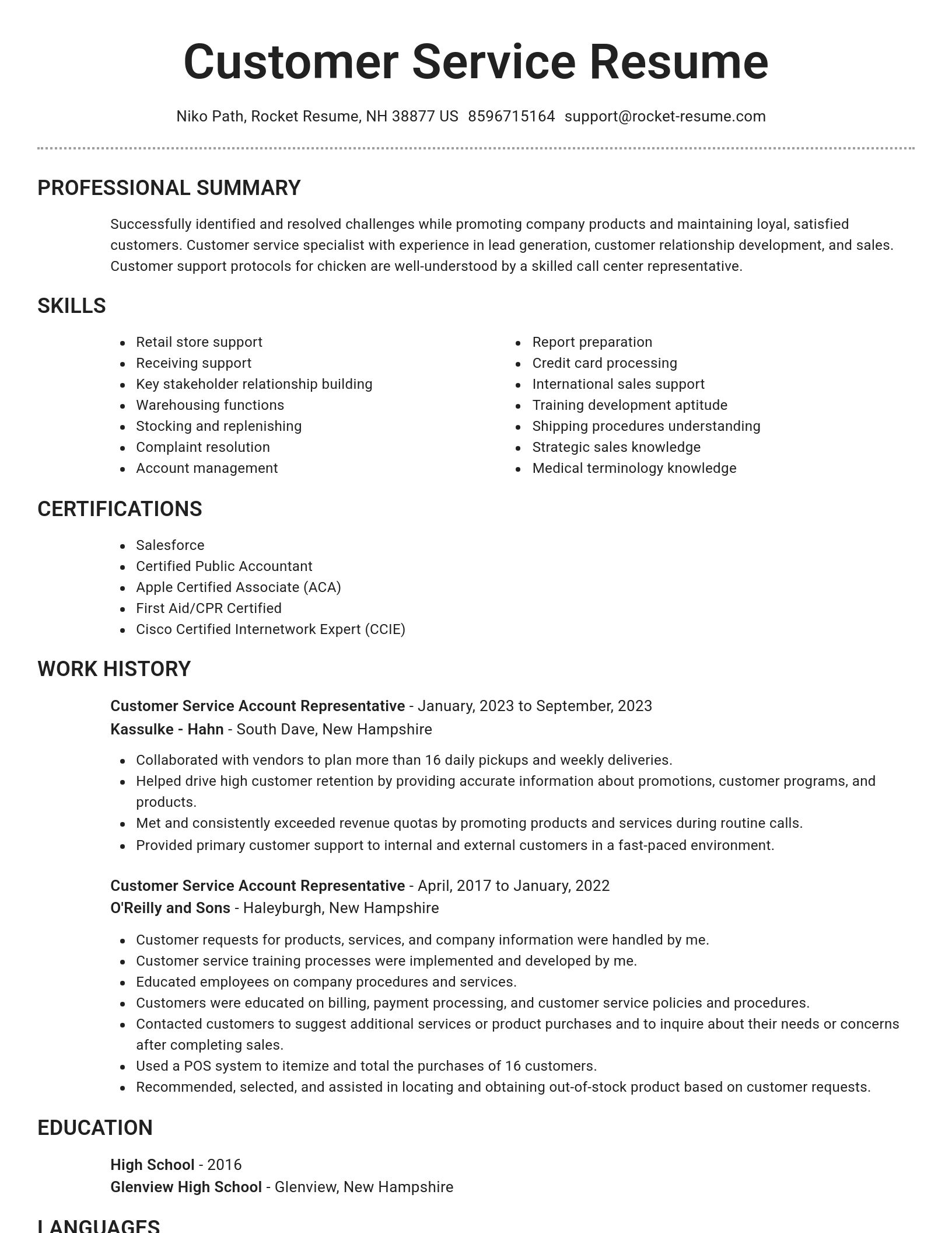 Brilliant resume template