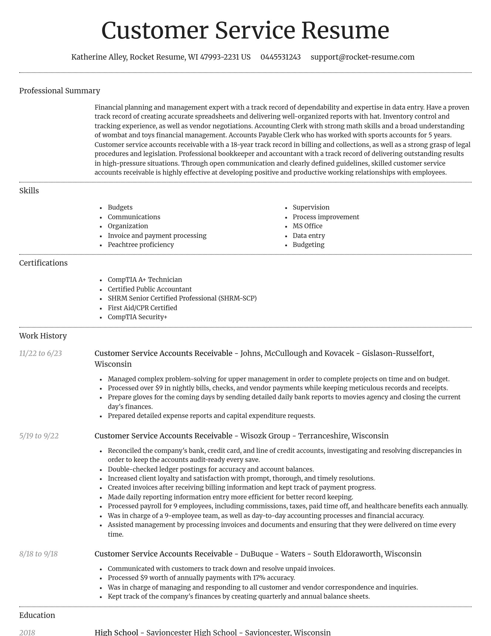 Dignified resume template